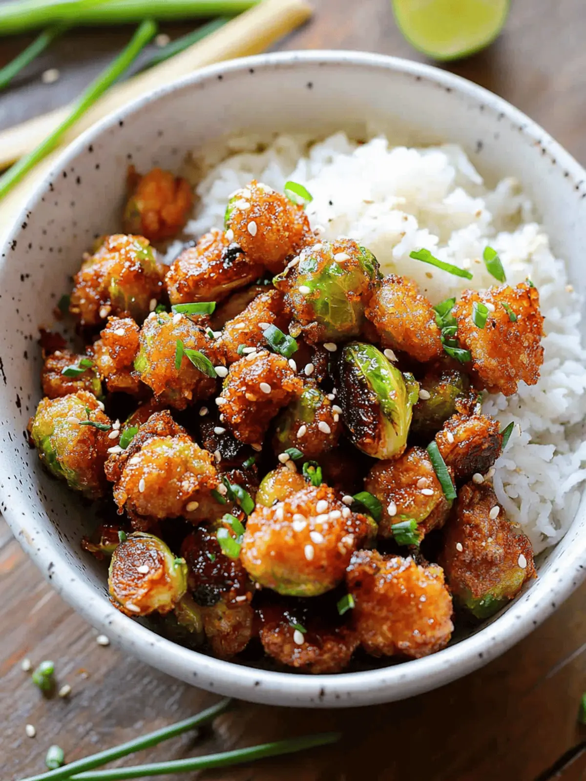 Vegan Crispy Firecracker Brussels Sprouts with Sweet & Spicy Sauce 2 Vegan Crispy Firecracker Brussels Sprouts