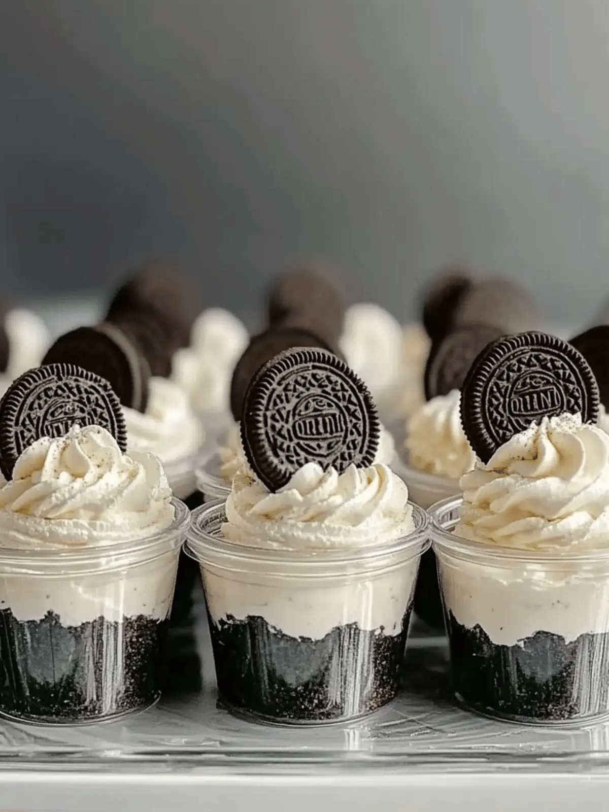 Mini Oreo Dessert Cups with Whipped Cream Cheese Filling Delight 3 Mini Oreo Dessert Cups with Whipped Cream Cheese Filling