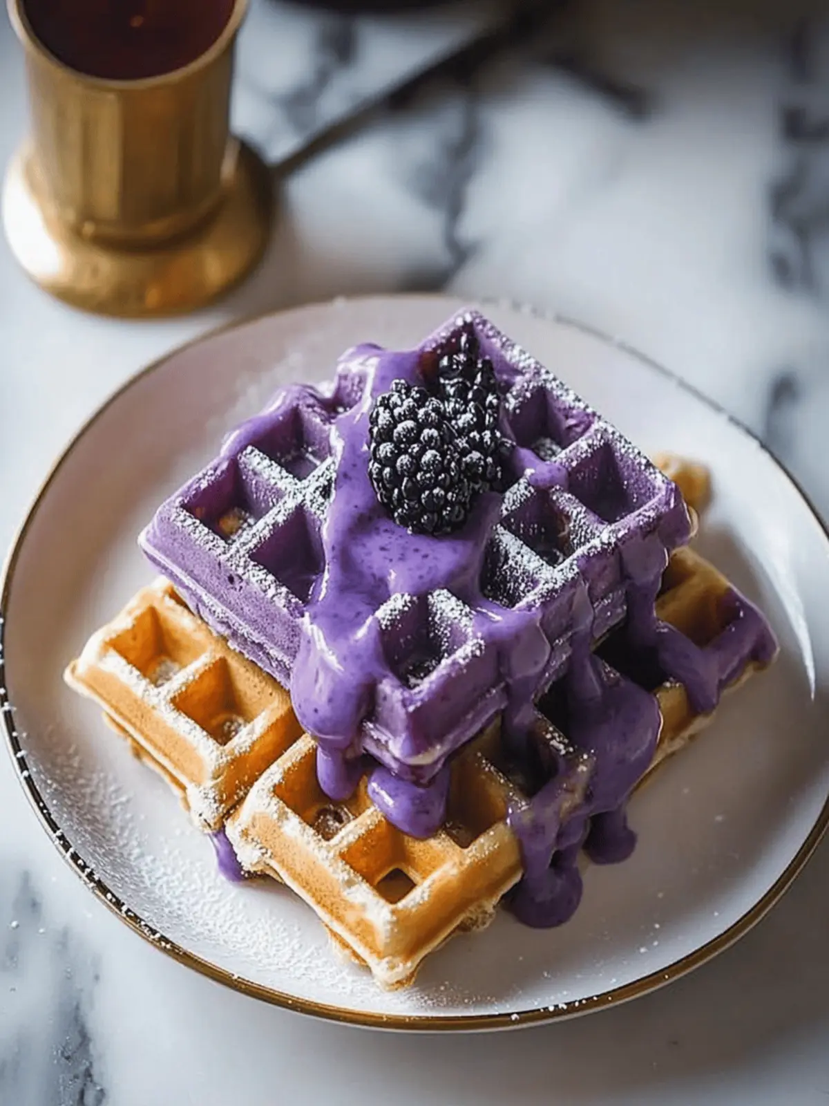 Ube Waffles with Macapuno Syrup: A Colorful Breakfast Delight 2 Ube Waffles with Macapuno Syrup