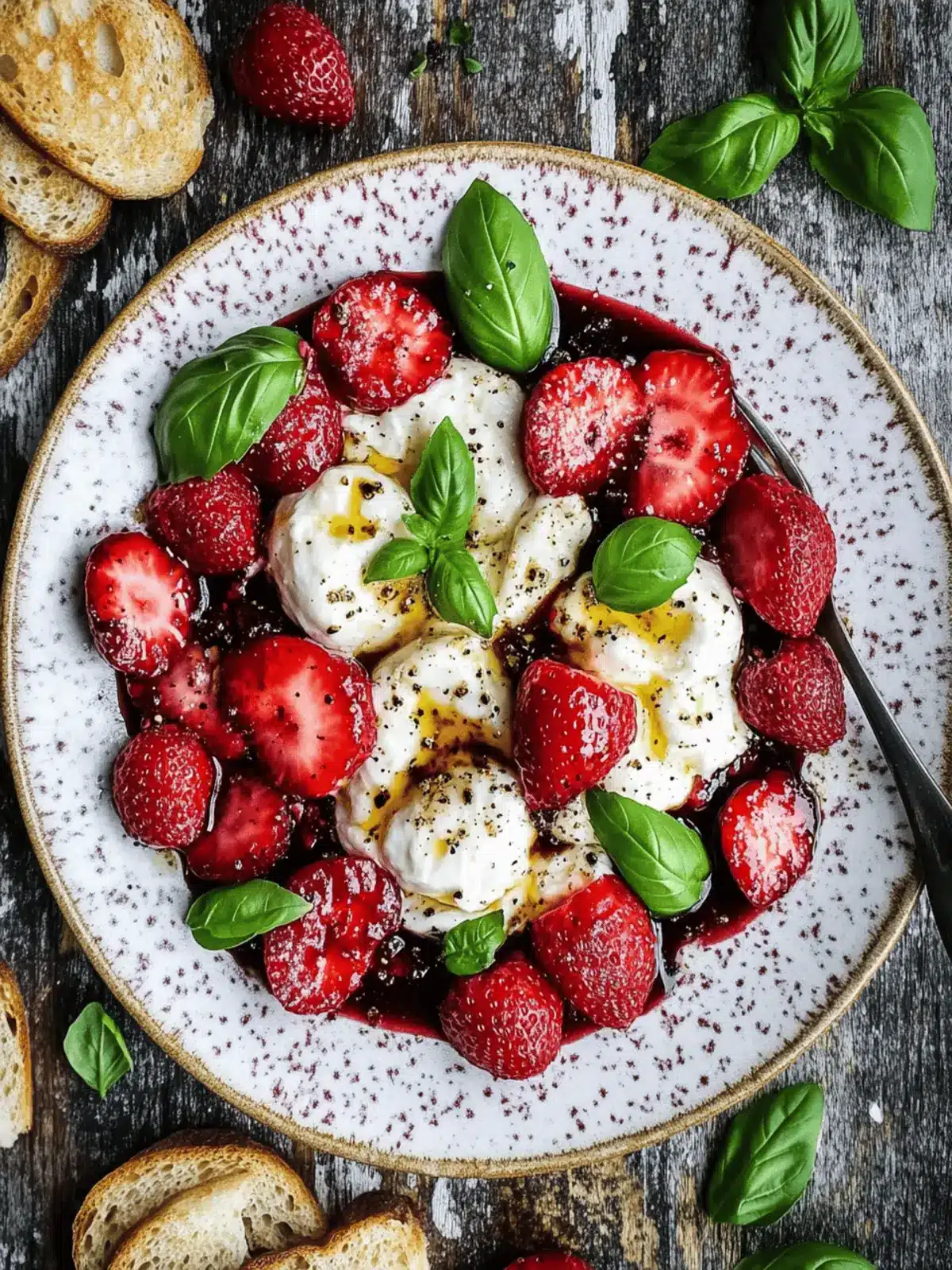 Burrata with Balsamic Strawberries & Basil for Summer Bliss 3 Burrata with Balsamic Strawberries & Basil
