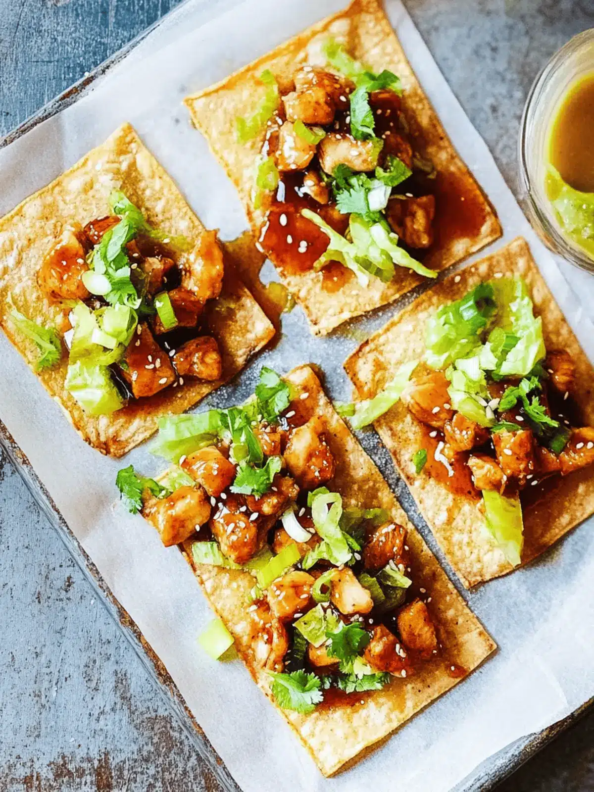 Hoisin Chicken Wonton Tostadas - Quick Flavor Explosion 3 Hoisin Chicken Wonton Tostadas
