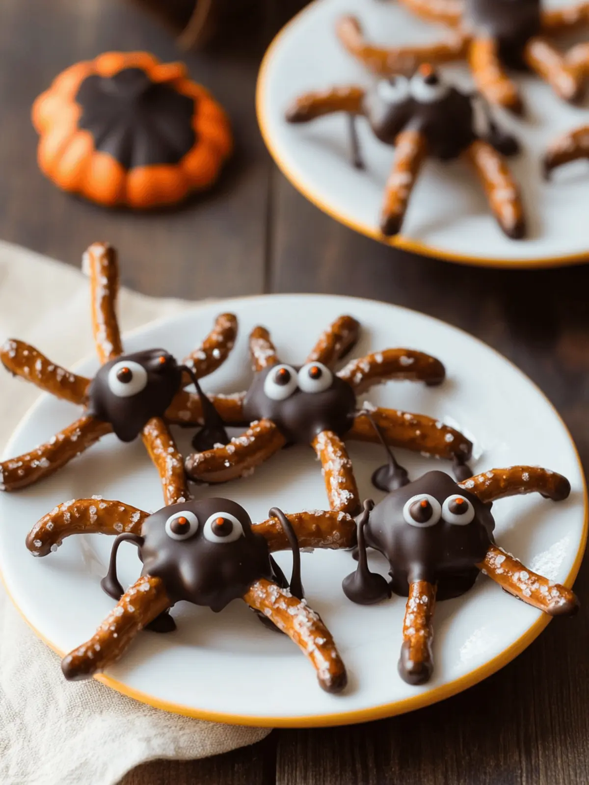 Spooky Spider Chocolate Pretzels for Fun Halloween Treats 4 Spooky Spider Chocolate Pretzels