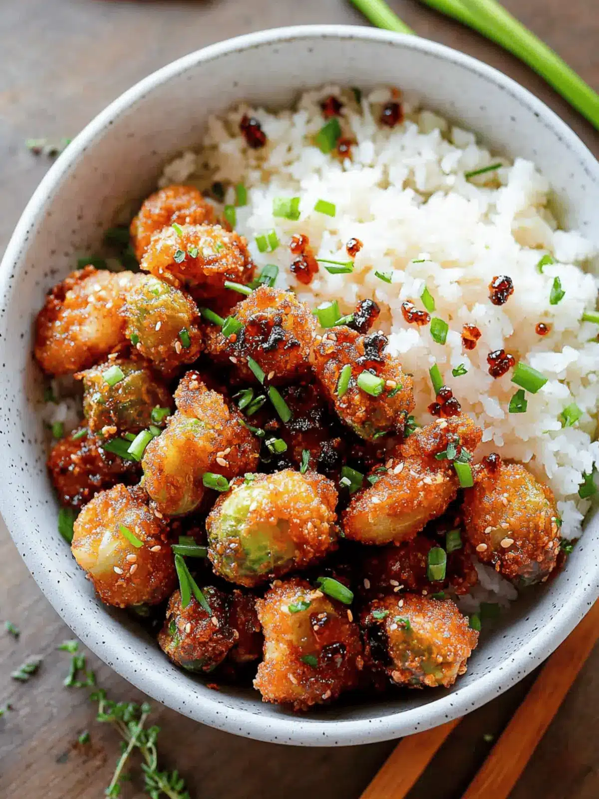 Vegan Crispy Firecracker Brussels Sprouts with Sweet & Spicy Sauce 3 Vegan Crispy Firecracker Brussels Sprouts