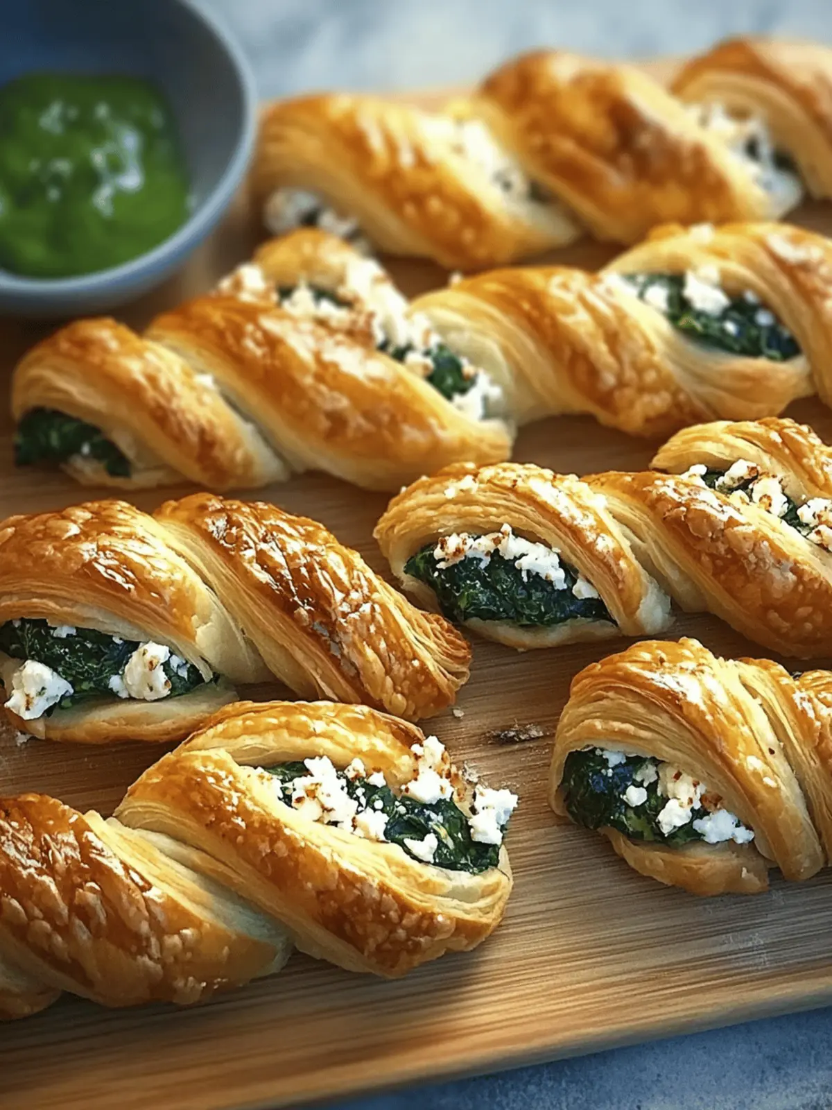 Spinach and Feta Puff Pastry Twists for Quick Party Pleasures 5 Spinach and Feta Puff Pastry Twists