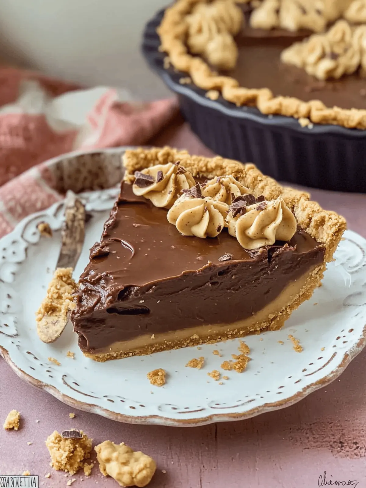 Decadent No Bake Chocolate Peanut Butter Pie with Graham Cracker Crust 4 No Bake Chocolate Peanut Butter Pie with Graham Cracker Crust