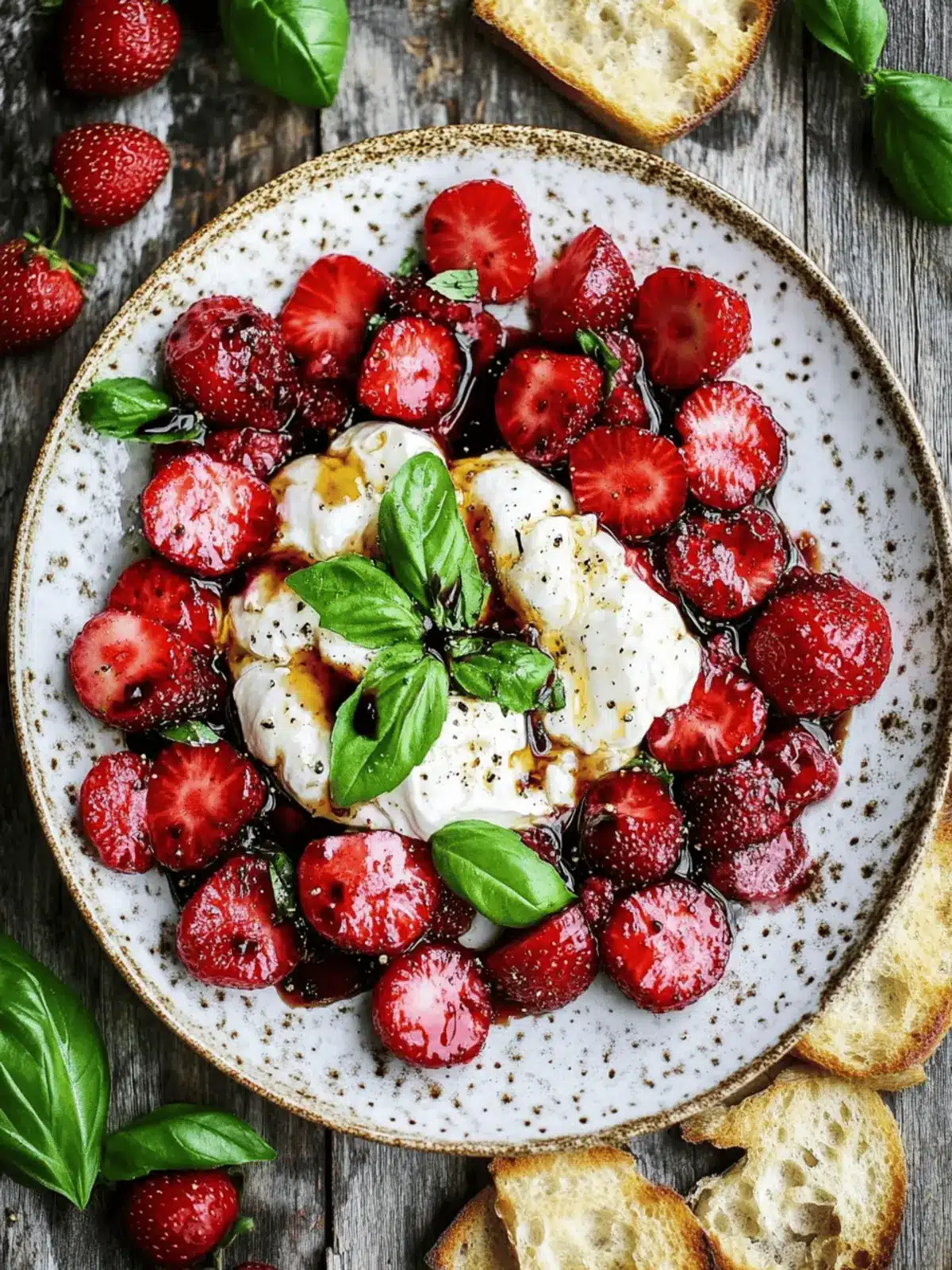 Burrata with Balsamic Strawberries & Basil for Summer Bliss 2 Burrata with Balsamic Strawberries & Basil