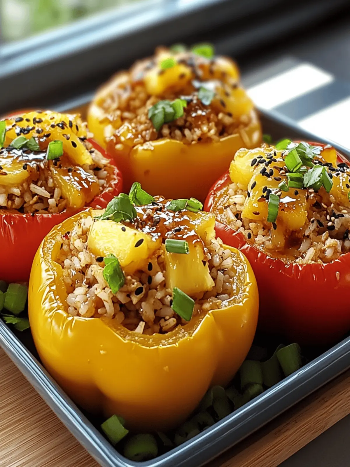 Teriyaki Pineapple Chicken & Rice Stuffed Peppers Made Easy 4 Teriyaki Pineapple Chicken & Rice Stuffed Peppers Delight