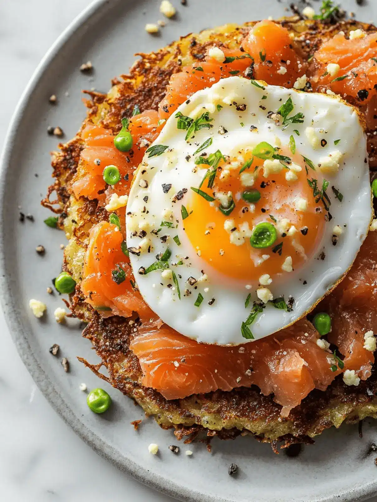 Crispy Potato Pancakes with Smoked Salmon and Poached Egg Bliss 4 Crispy Potato Pancakes with Smoked Salmon and a Poached Egg