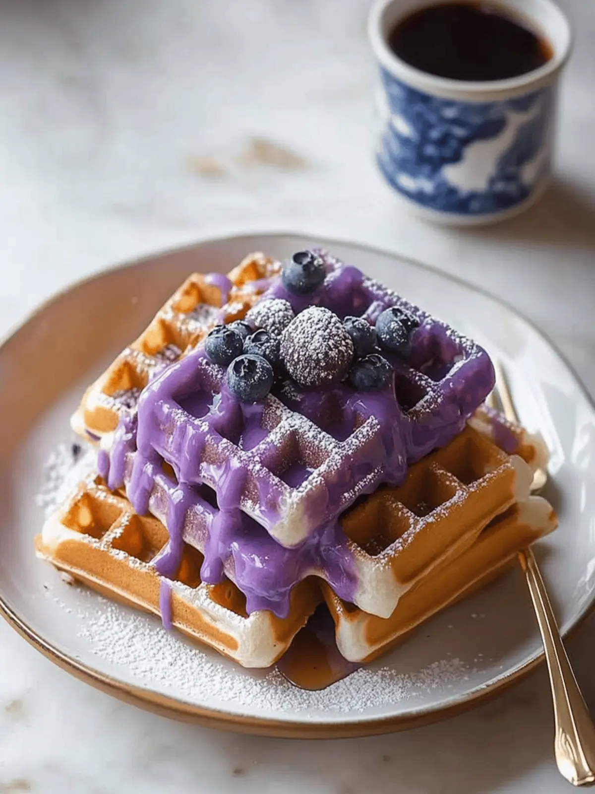 Ube Waffles with Macapuno Syrup: A Colorful Breakfast Delight 5 Ube Waffles with Macapuno Syrup