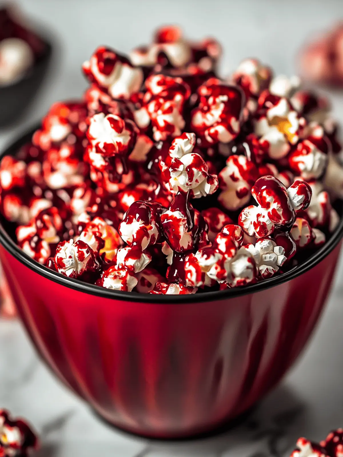 Bloody Red Velvet Popcorn: A Ghoulish Halloween Treat 2 Bloody Red Velvet Popcorn
