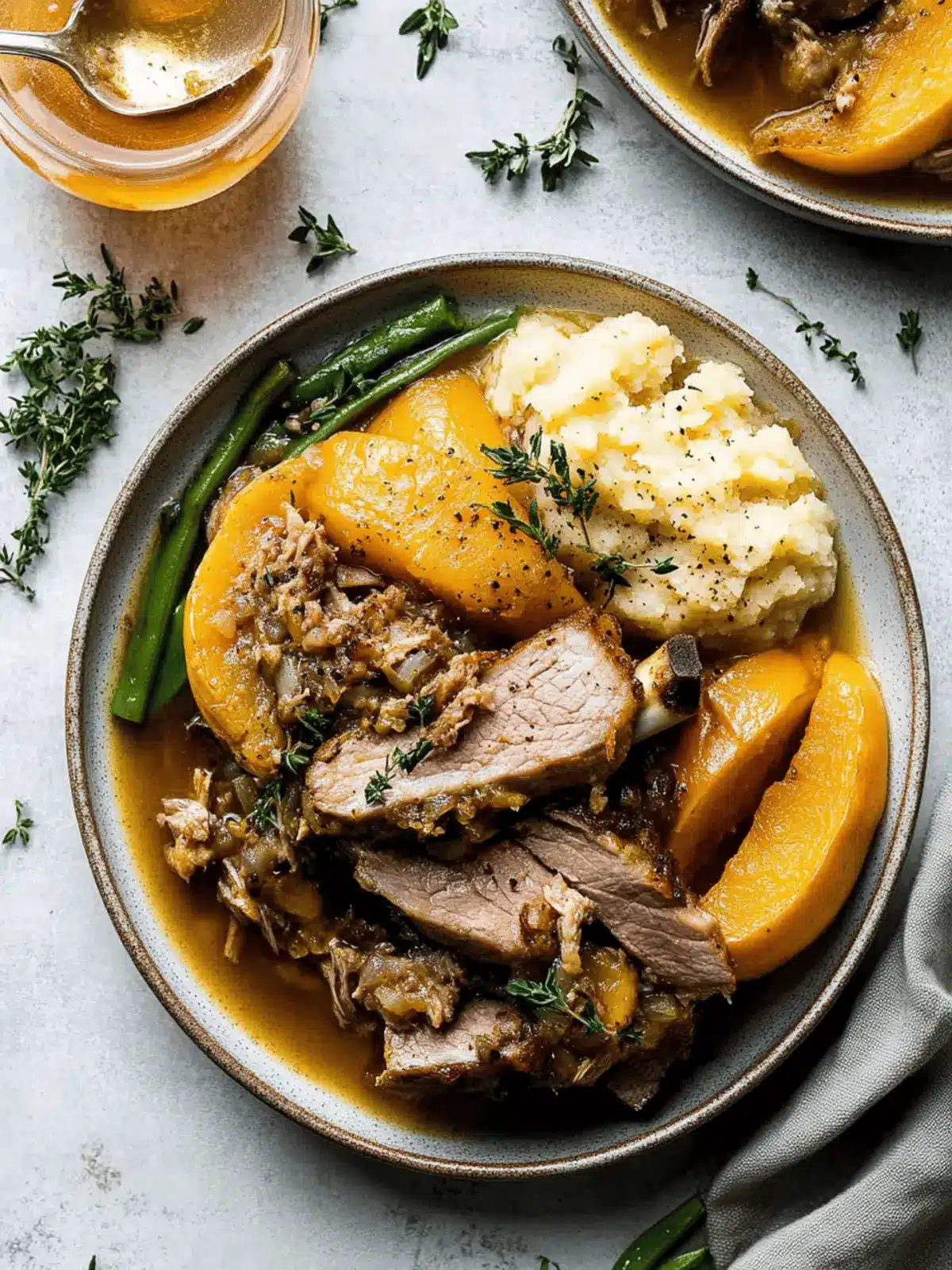 Cozy Apple Cider Braised Pork Shoulder with Butternut Squash 5 Apple Cider Braised Pork Shoulder with Roasted Garlic Whipped Butternut Squash