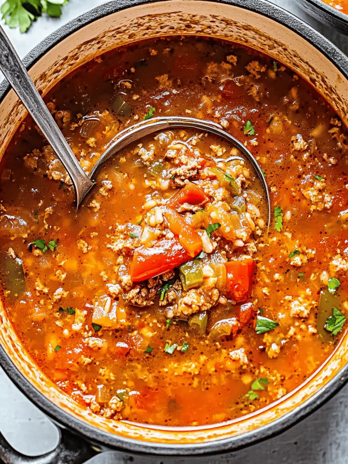 Hearty Stuffed Pepper Soup: Comfort in Every Spoonful 4 Stuffed Pepper Soup