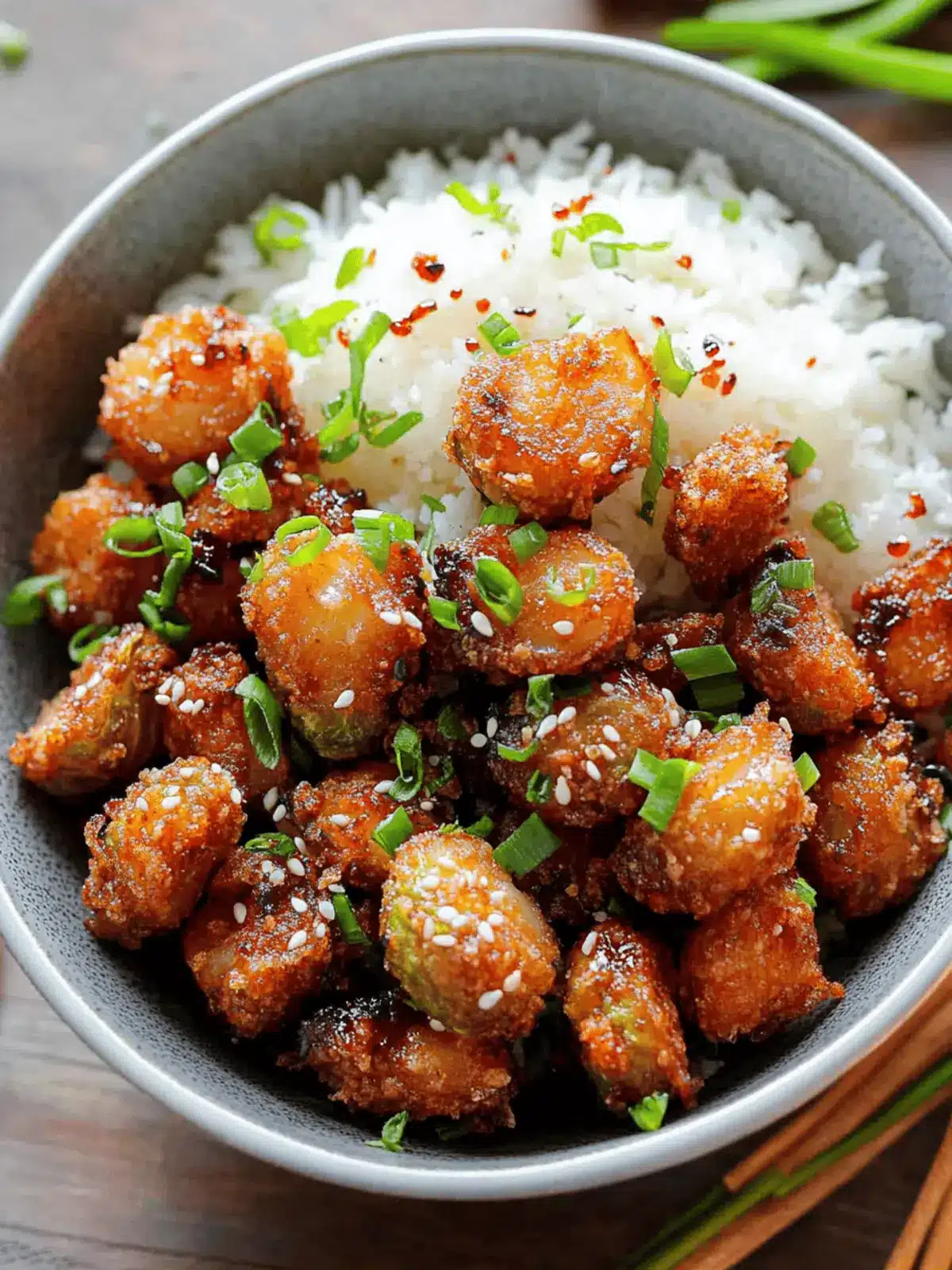 Vegan Crispy Firecracker Brussels Sprouts with Sweet & Spicy Sauce 4 Vegan Crispy Firecracker Brussels Sprouts