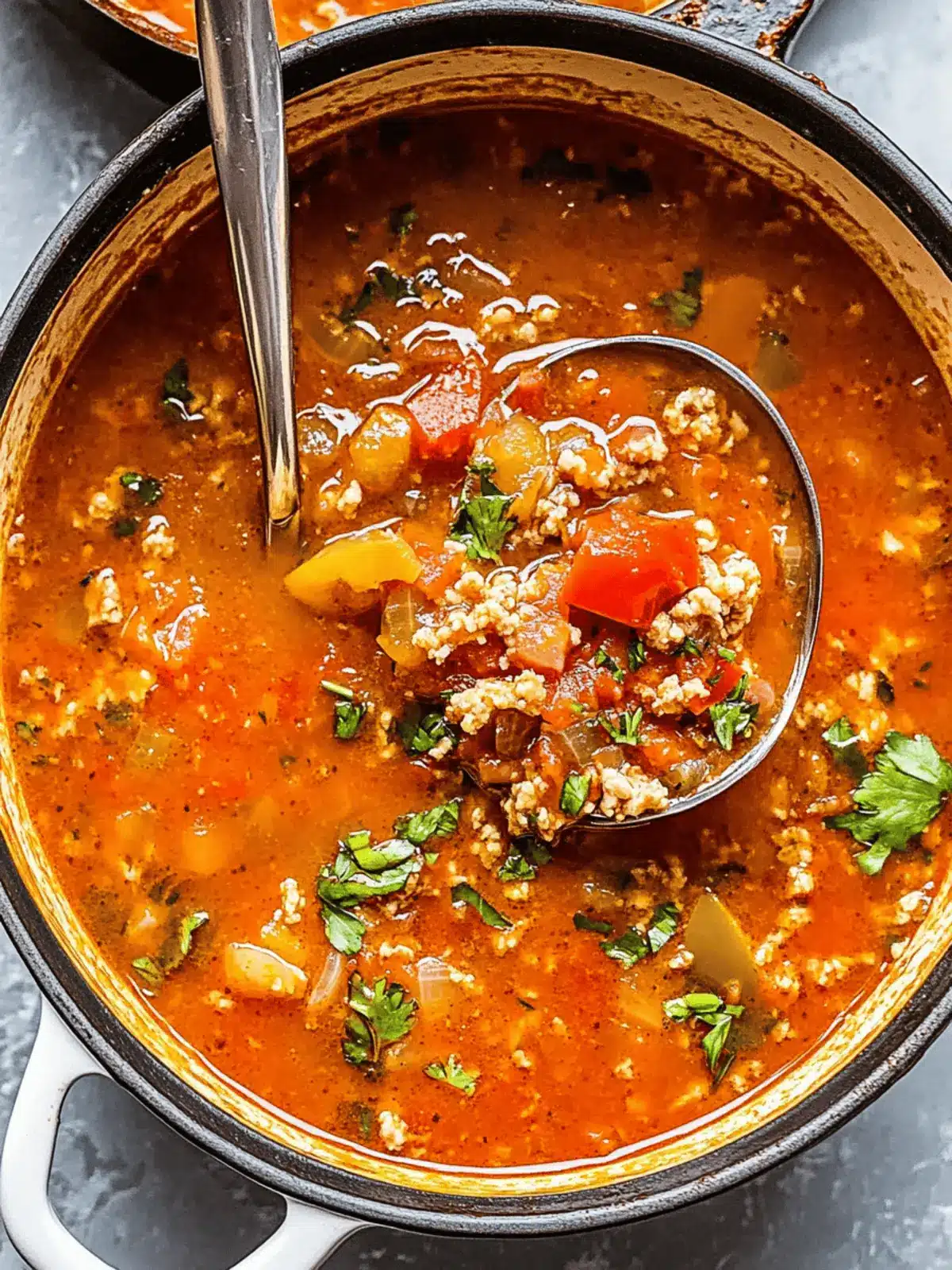 Hearty Stuffed Pepper Soup: Comfort in Every Spoonful 2 Stuffed Pepper Soup