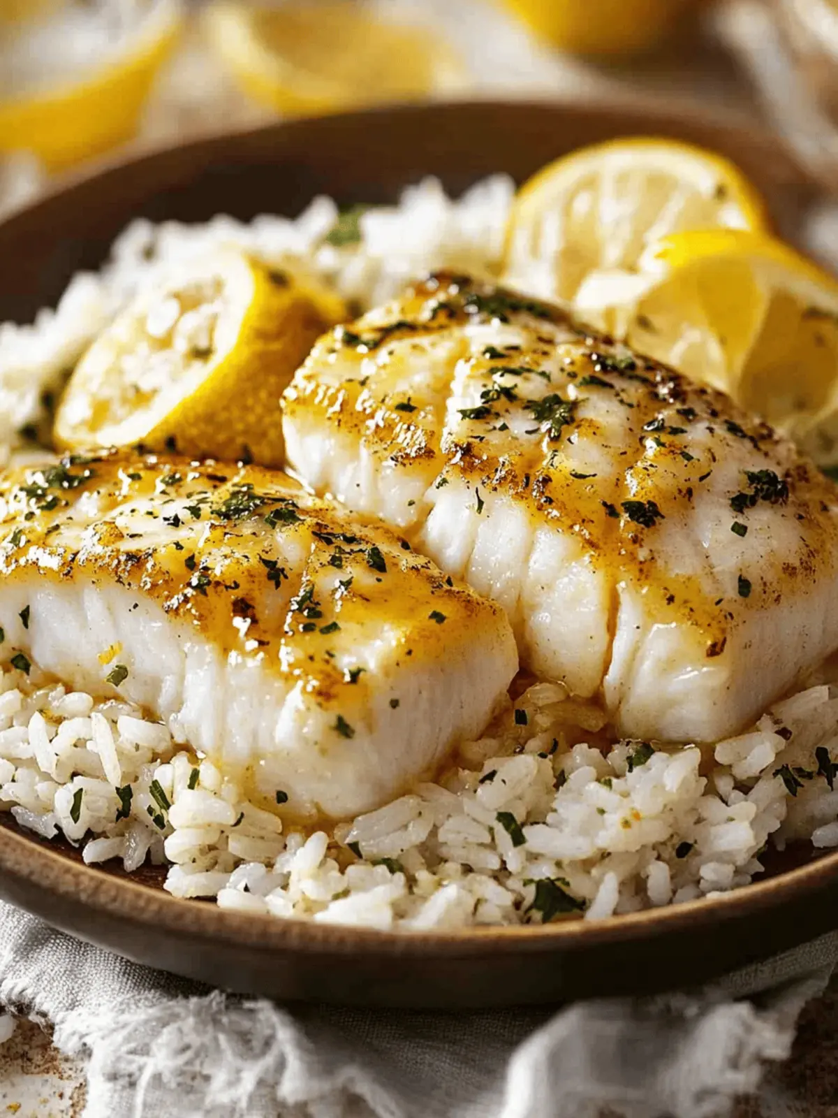Lemon Butter Cod with Rice: Quick Healthy Dinner Delight 2 Lemon Butter Cod with Rice