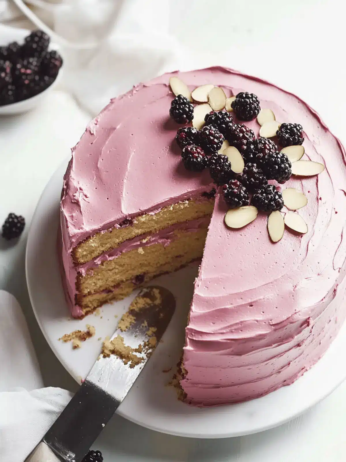 Indulge in Almond Layer Cake with Blackberry Buttercream Bliss 3 Almond Layer Cake with Blackberry Buttercream