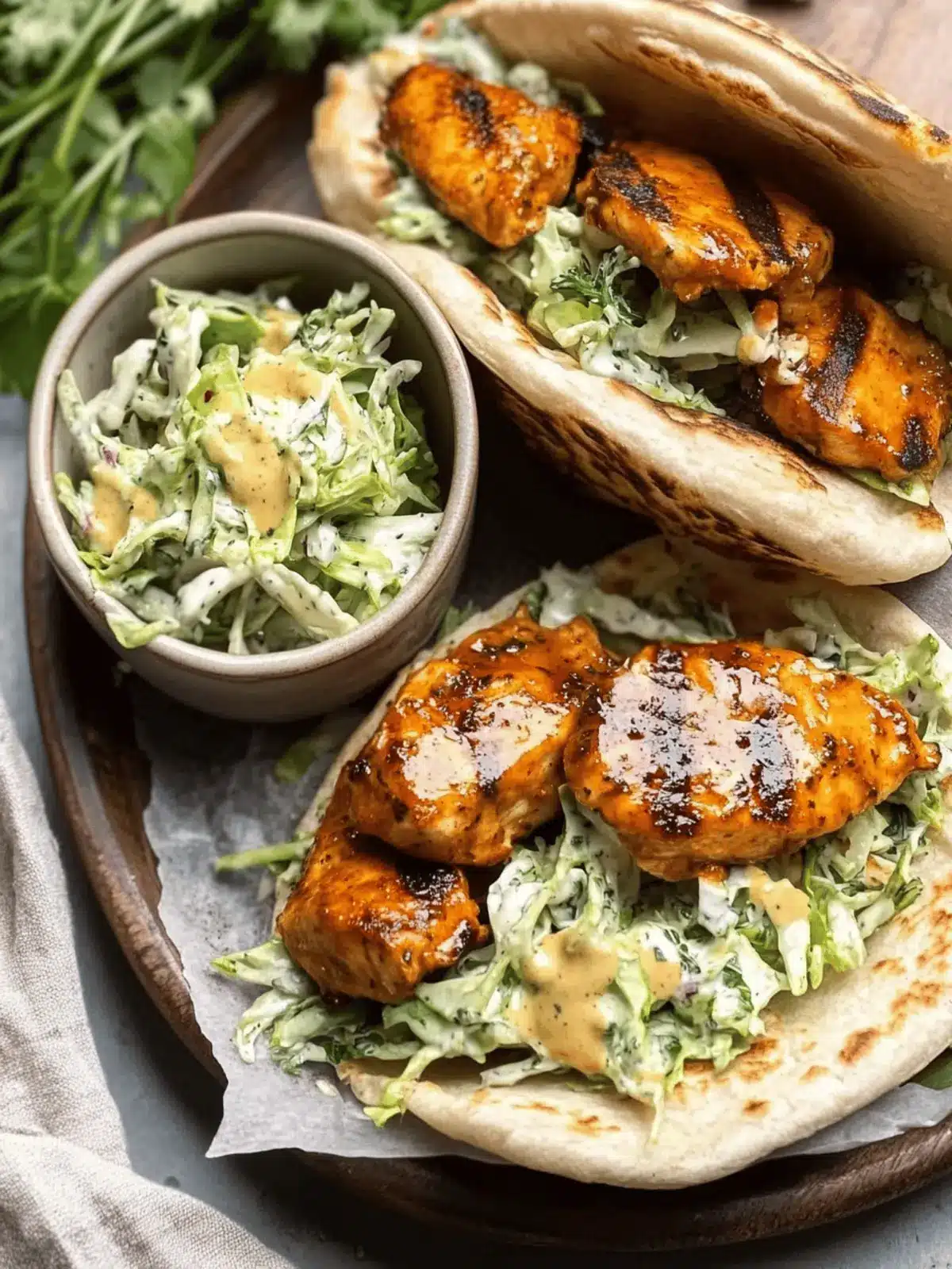 Sheet Pan Chicken Pitas with Herby Ranch Slaw for Summer Fun 4 Sheet Pan Chicken Pitas with Herby Ranch Slaw