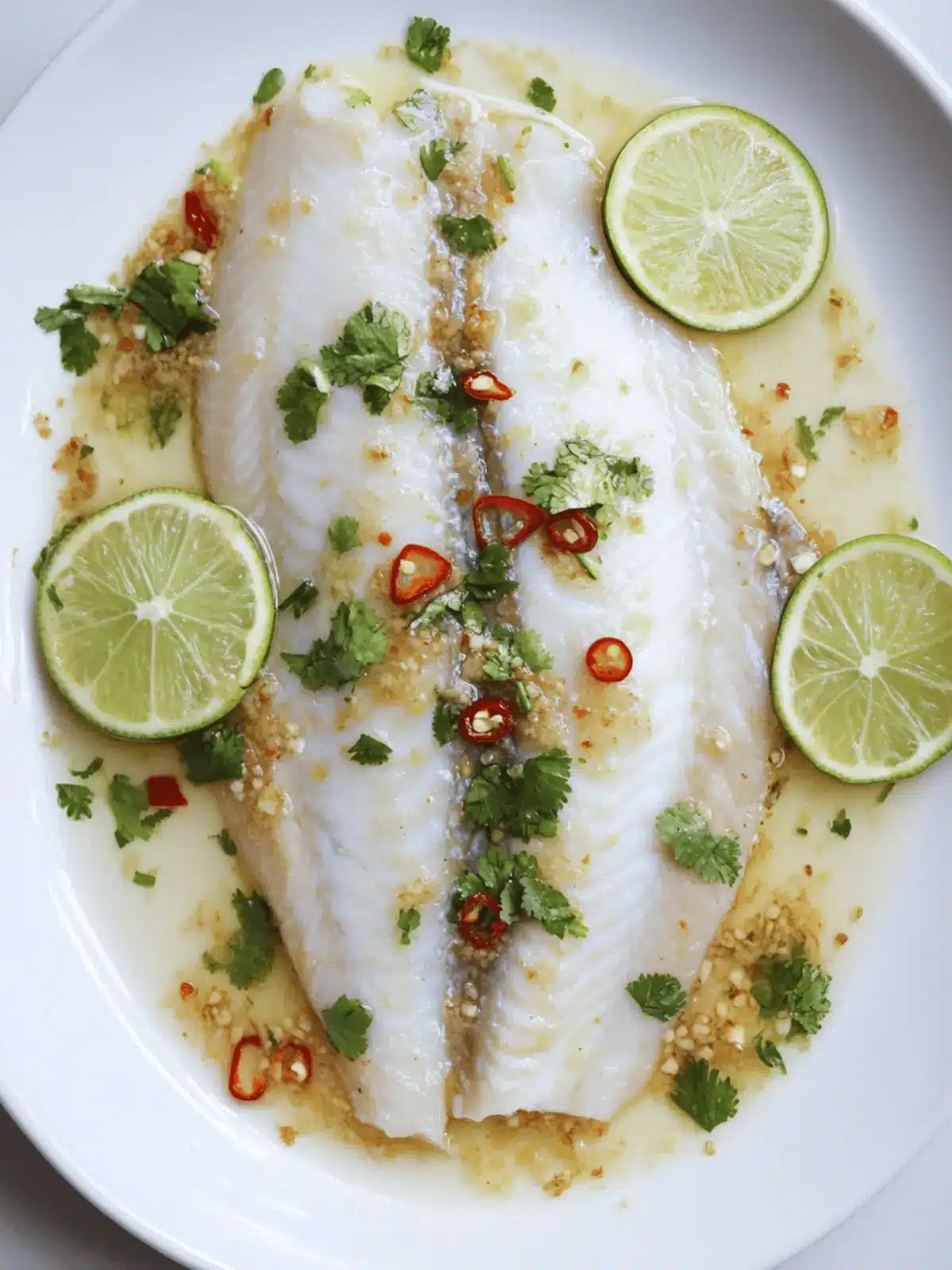 Steamed Fish with Lime, Garlic, and Chilies - A Fresh Thai Delight 3 Steamed Fish with Lime, Garlic, and Chilies