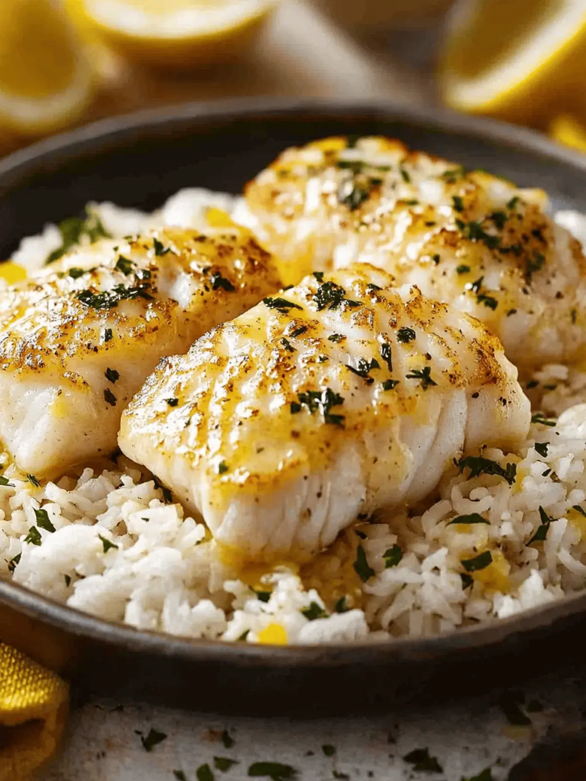 Lemon Butter Cod with Rice: Quick Healthy Dinner Delight 3 Lemon Butter Cod with Rice