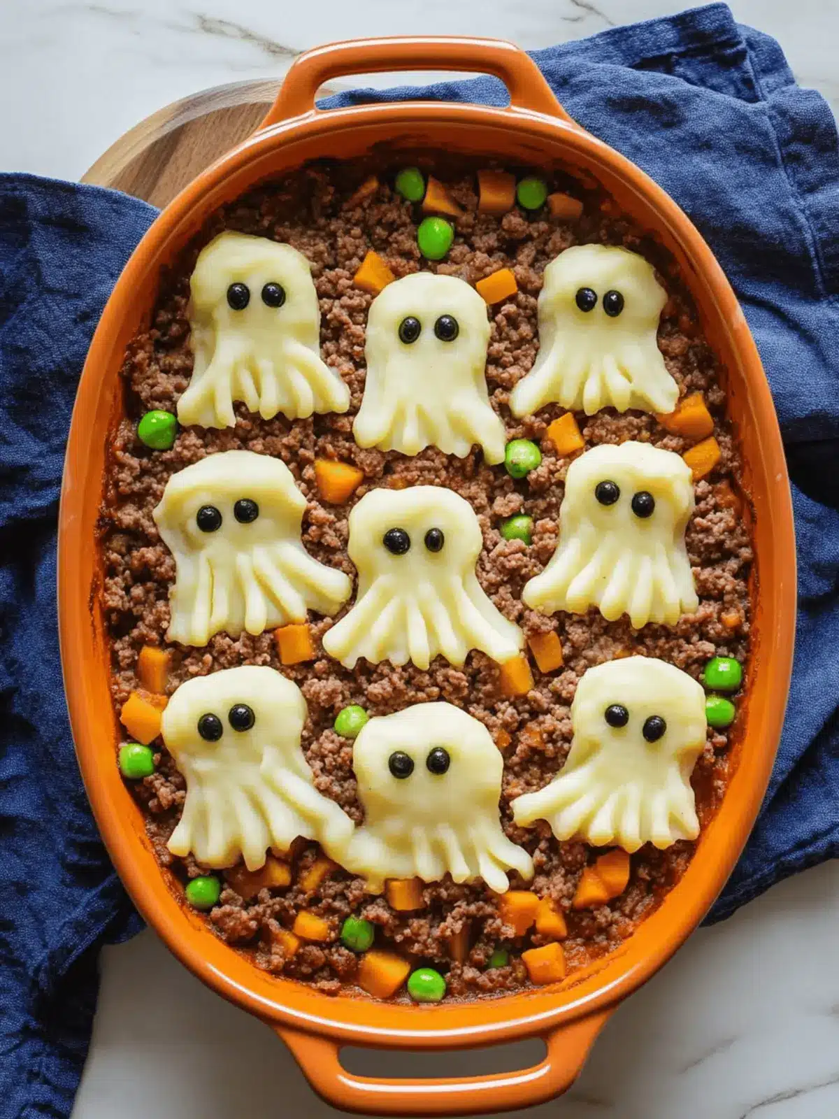 Easy Creepy Shepherd’s Pie With Ground Beef And Ghost Potatoes 3 Easy Creepy Shepherd’s Pie With Ground Beef And Ghost Potatoes