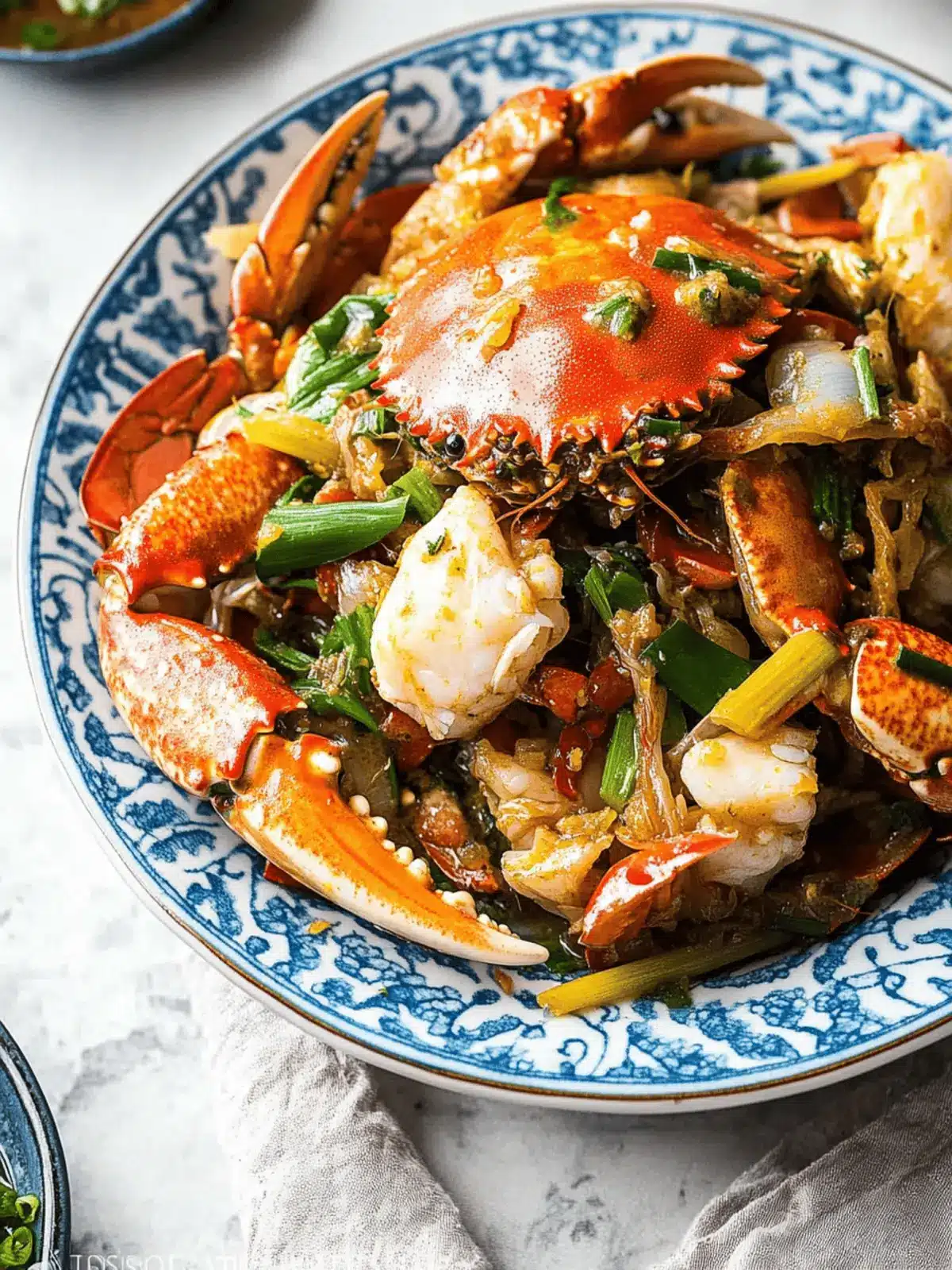 Savory Stir-fried Crab with Ginger and Scallion Delight 2 Stir-fried Crab with Ginger and Scallion
