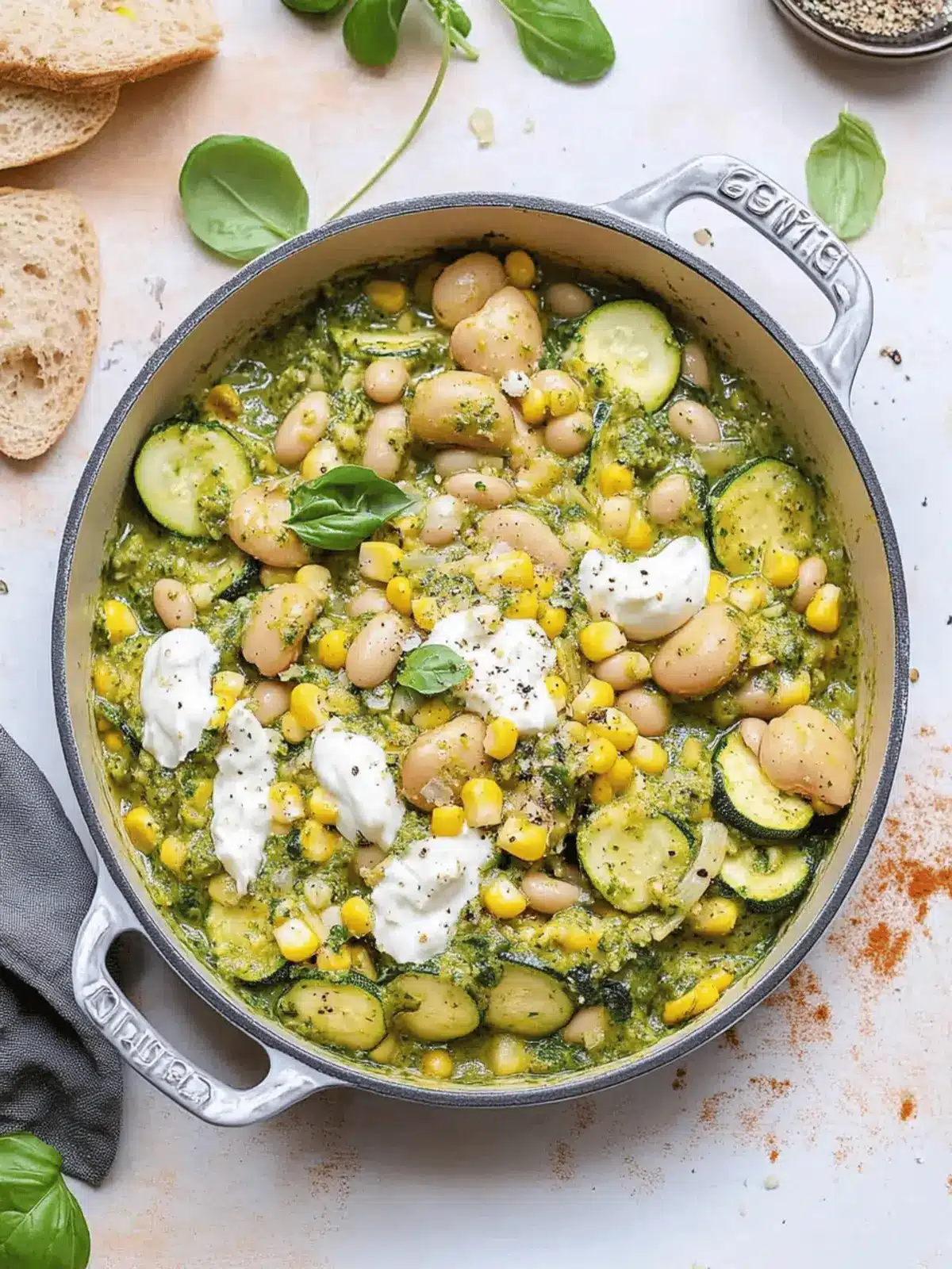 Savor Summer with Pesto Courgette Corn and Butterbeans Vegan High-Protein 4 Pesto Courgette Corn and Butterbeans (Vegan High-Protein)