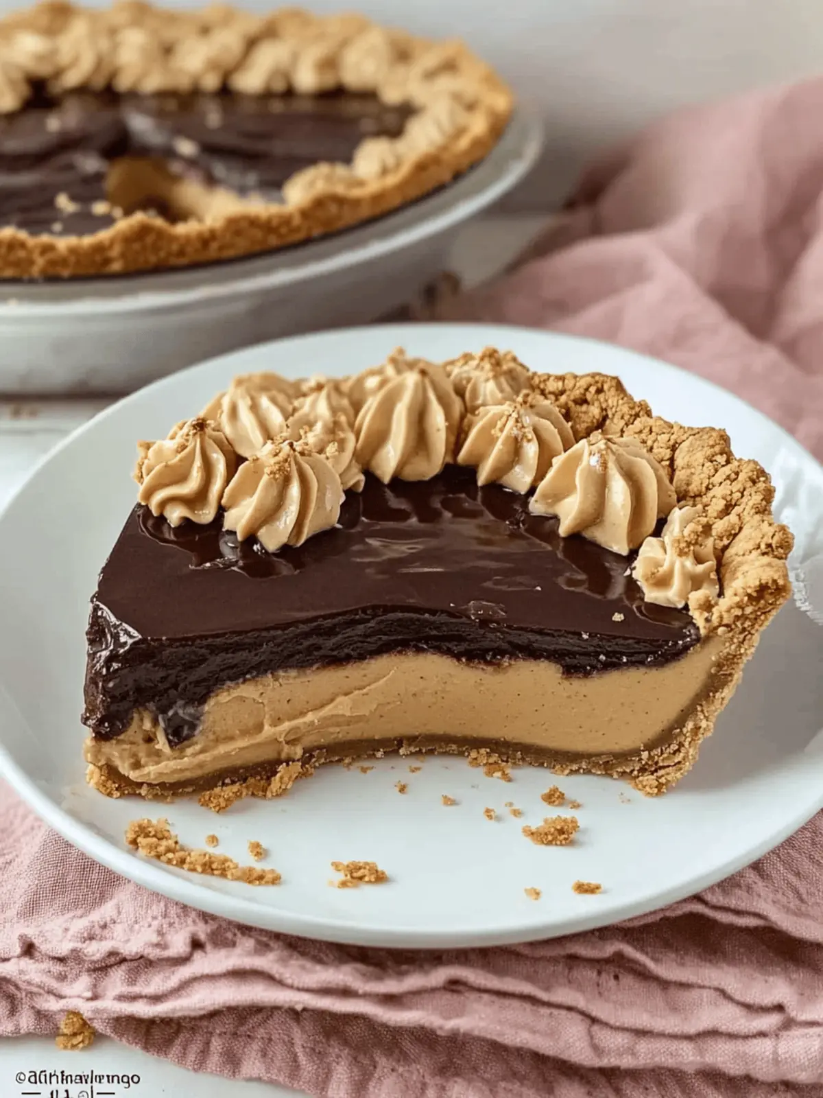 Decadent No Bake Chocolate Peanut Butter Pie with Graham Cracker Crust 2 No Bake Chocolate Peanut Butter Pie with Graham Cracker Crust