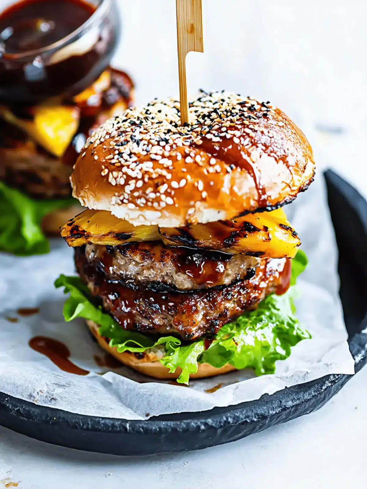 Savor Hawaiian Teriyaki Burgers with Grilled Pineapple Bliss 2 Hawaiian Teriyaki Burgers with Grilled Pineapple