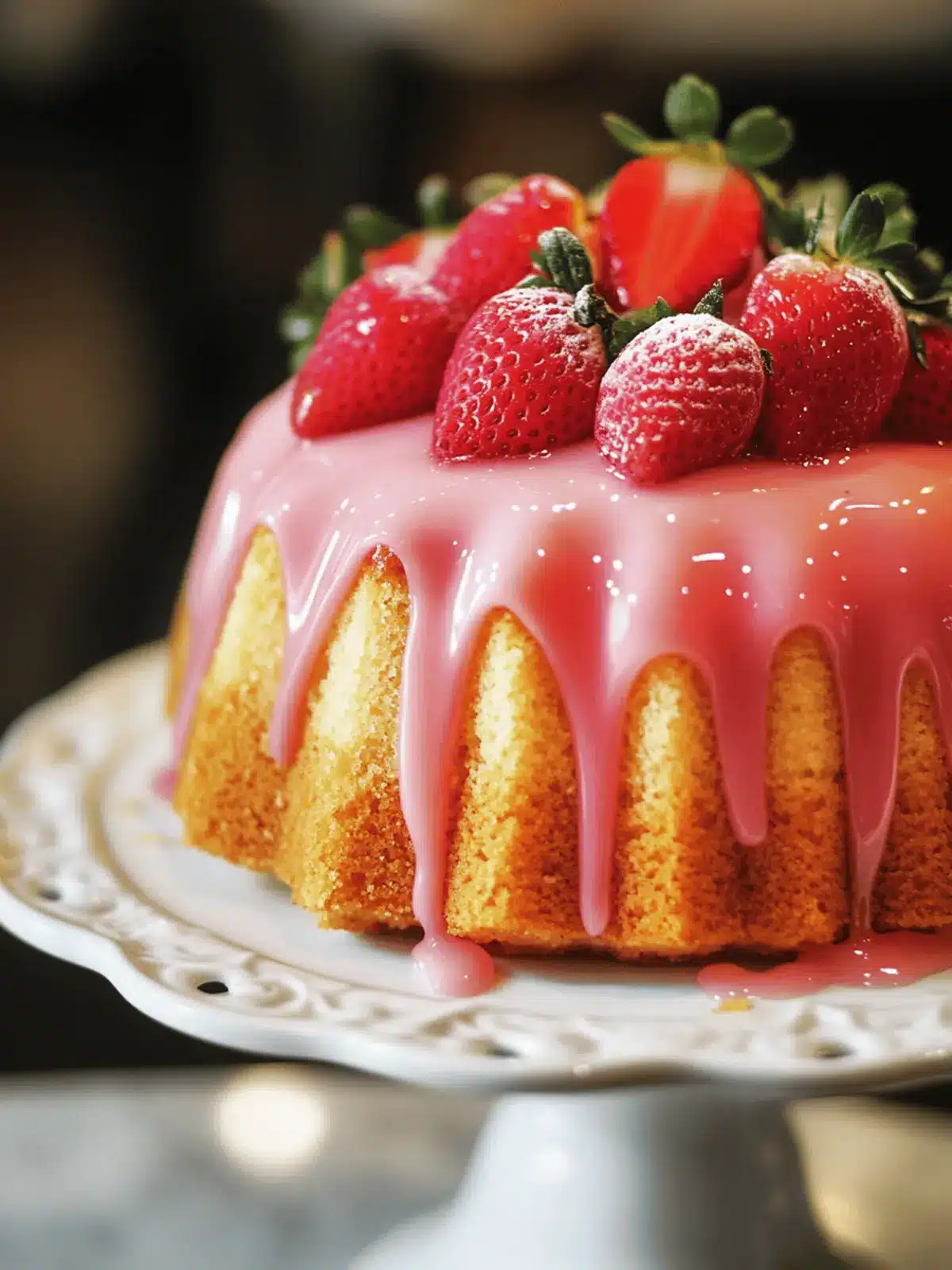 Irresistible Strawberry Pound Cake with Sweet Glaze Delight 3 Strawberry Pound Cake