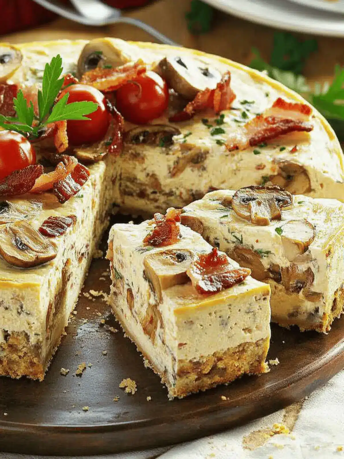 Mouthwatering Mushroom and Bacon Cheesecake Recipe You’ll Love 2 Mushroom and Bacon Cheesecake