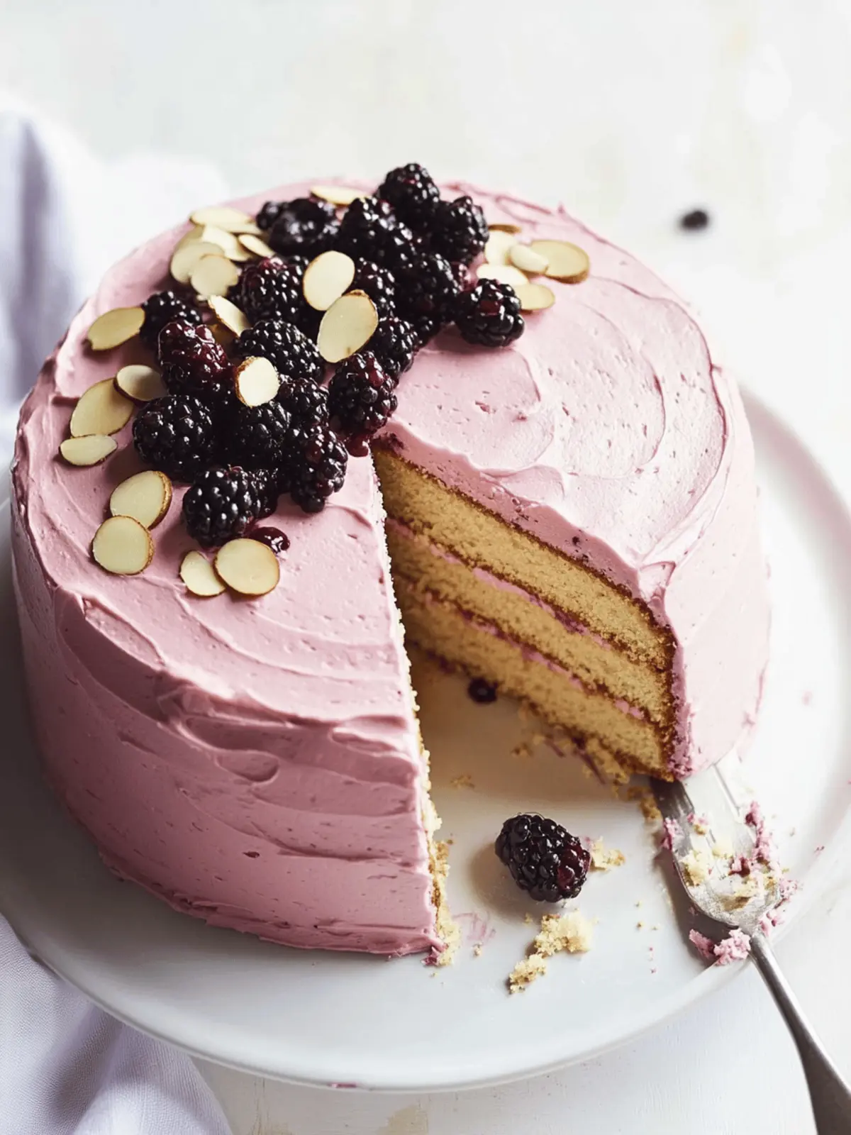 Indulge in Almond Layer Cake with Blackberry Buttercream Bliss 4 Almond Layer Cake with Blackberry Buttercream