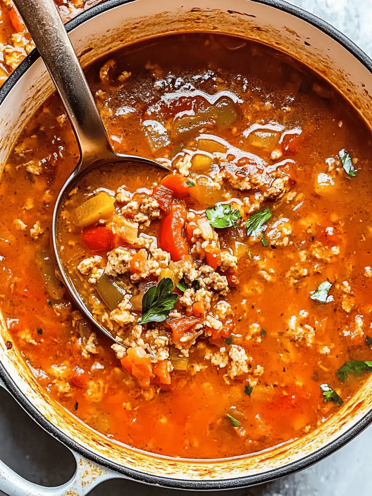 Hearty Stuffed Pepper Soup: Comfort in Every Spoonful 5 Stuffed Pepper Soup