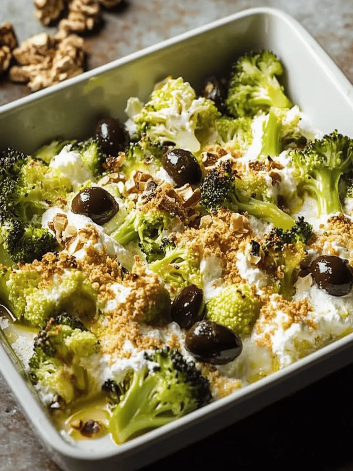 Baked Romanesco Broccoli With Mozzarella and Olives Bliss 2 Baked Romanesco Broccoli With Mozzarella and Olives