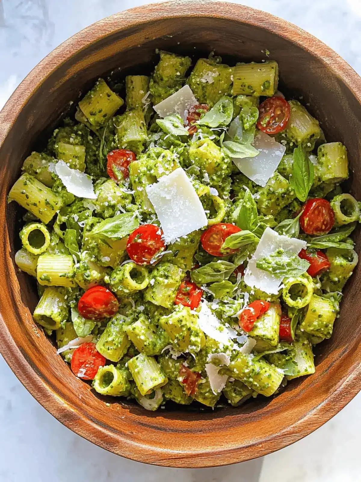 Pesto Rigatoni Pasta Salad with Parmesan – Your Easy Weeknight Winner 5 Pesto Rigatoni Pasta Salad with Parmesan