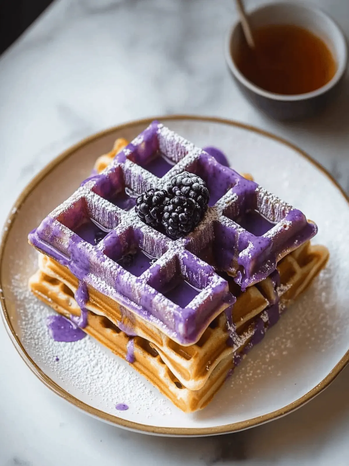 Ube Waffles with Macapuno Syrup: A Colorful Breakfast Delight 4 Ube Waffles with Macapuno Syrup