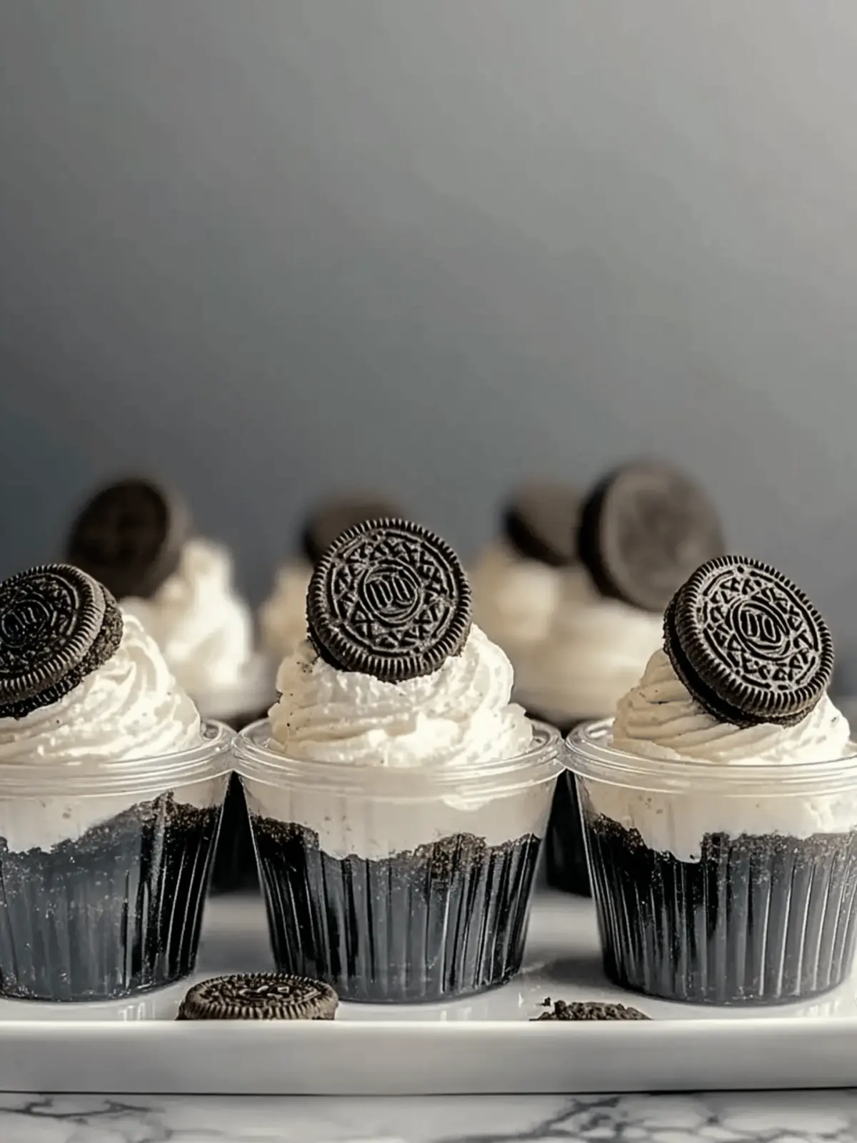 Mini Oreo Dessert Cups with Whipped Cream Cheese Filling Delight 2 Mini Oreo Dessert Cups with Whipped Cream Cheese Filling