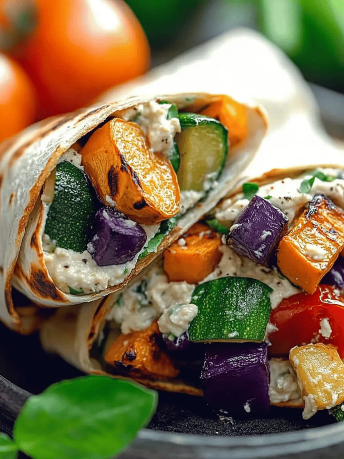 Roasted Veggie and Hummus Wraps for a Colorful Meal Boost 4 Roasted Veggie and Hummus Wraps