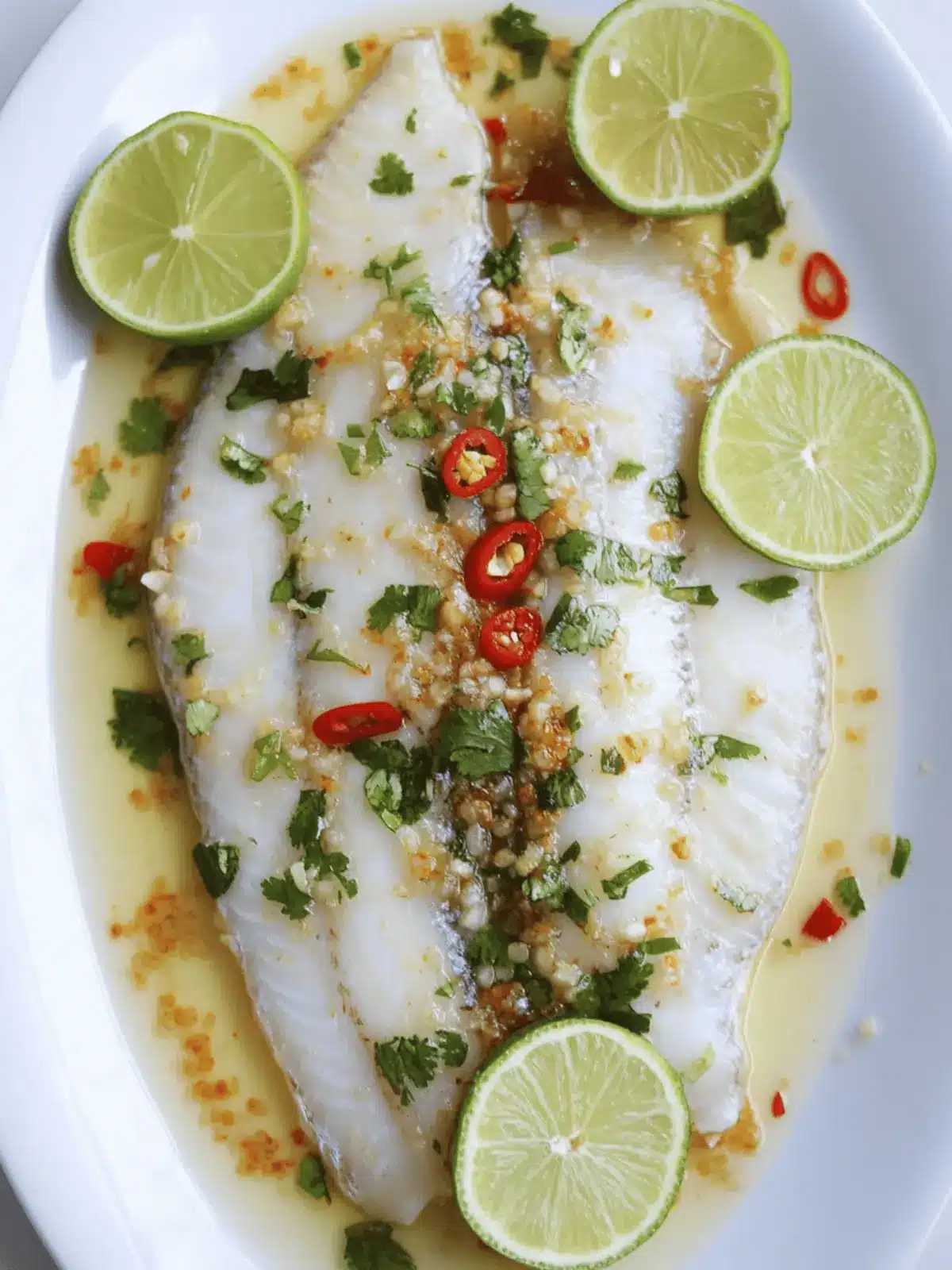 Steamed Fish with Lime, Garlic, and Chilies - A Fresh Thai Delight 5 Steamed Fish with Lime, Garlic, and Chilies