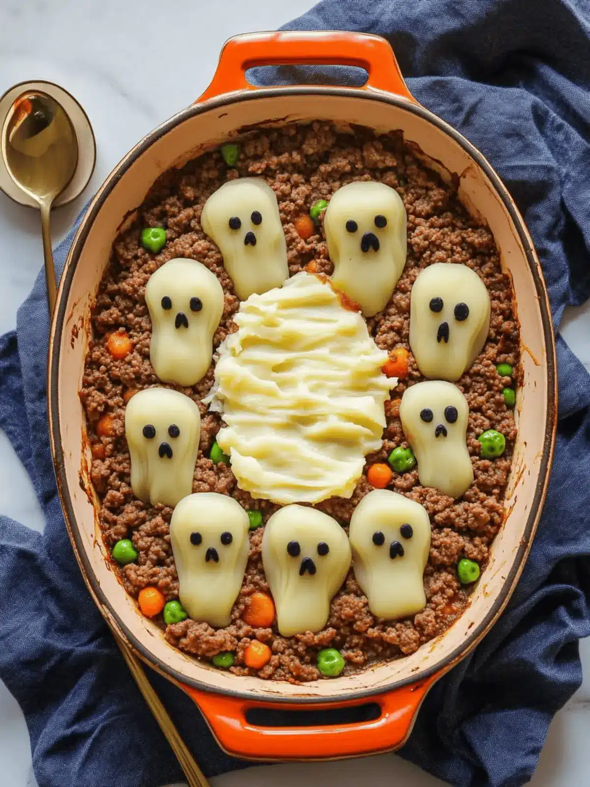 Easy Creepy Shepherd’s Pie With Ground Beef And Ghost Potatoes 2 Easy Creepy Shepherd’s Pie With Ground Beef And Ghost Potatoes