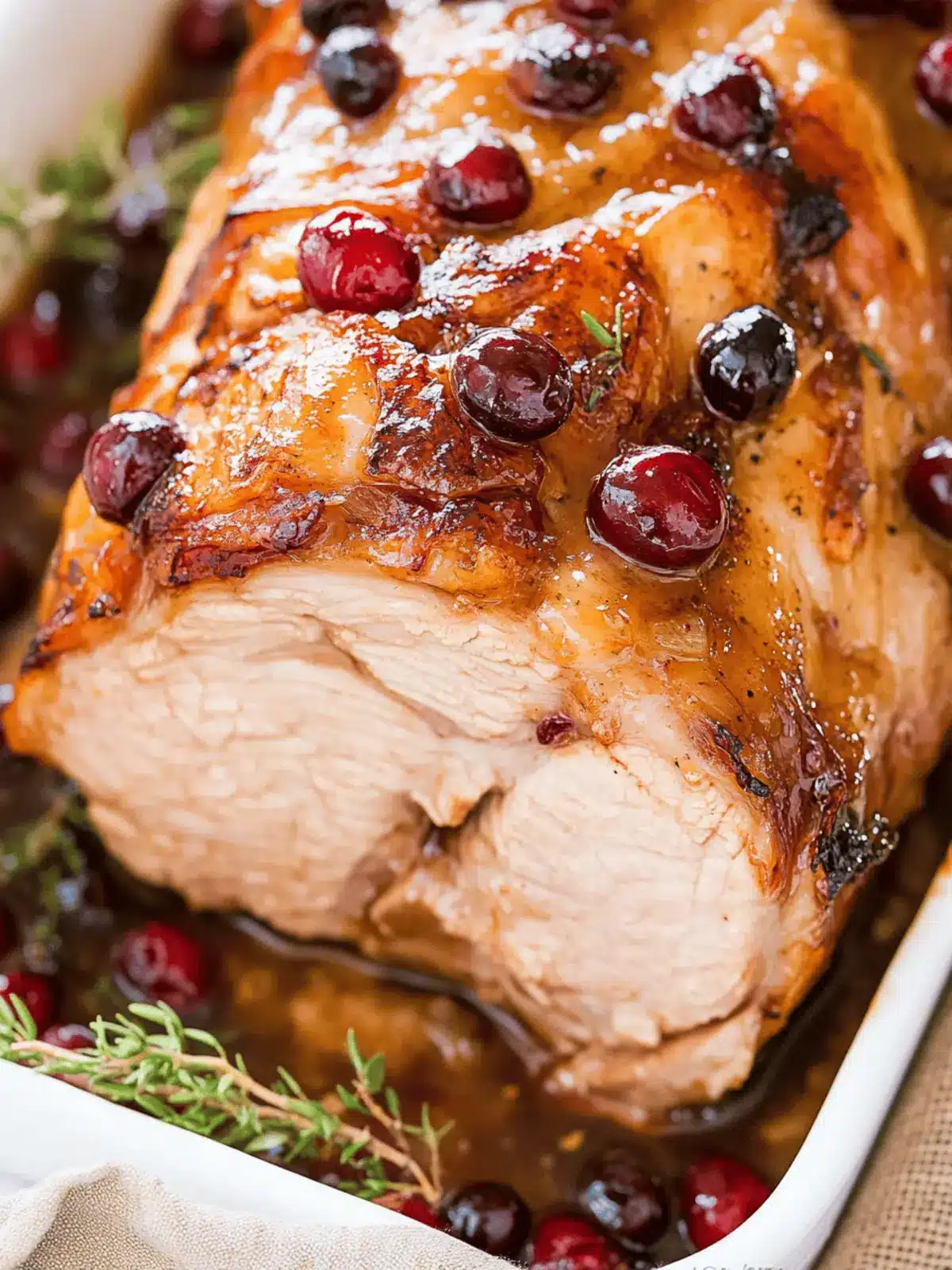 Sweet and Savory Honey Mustard Glazed Cranberry Pork Loin Roast 3 Honey Mustard Glazed Cranberry Pork Loin Roast