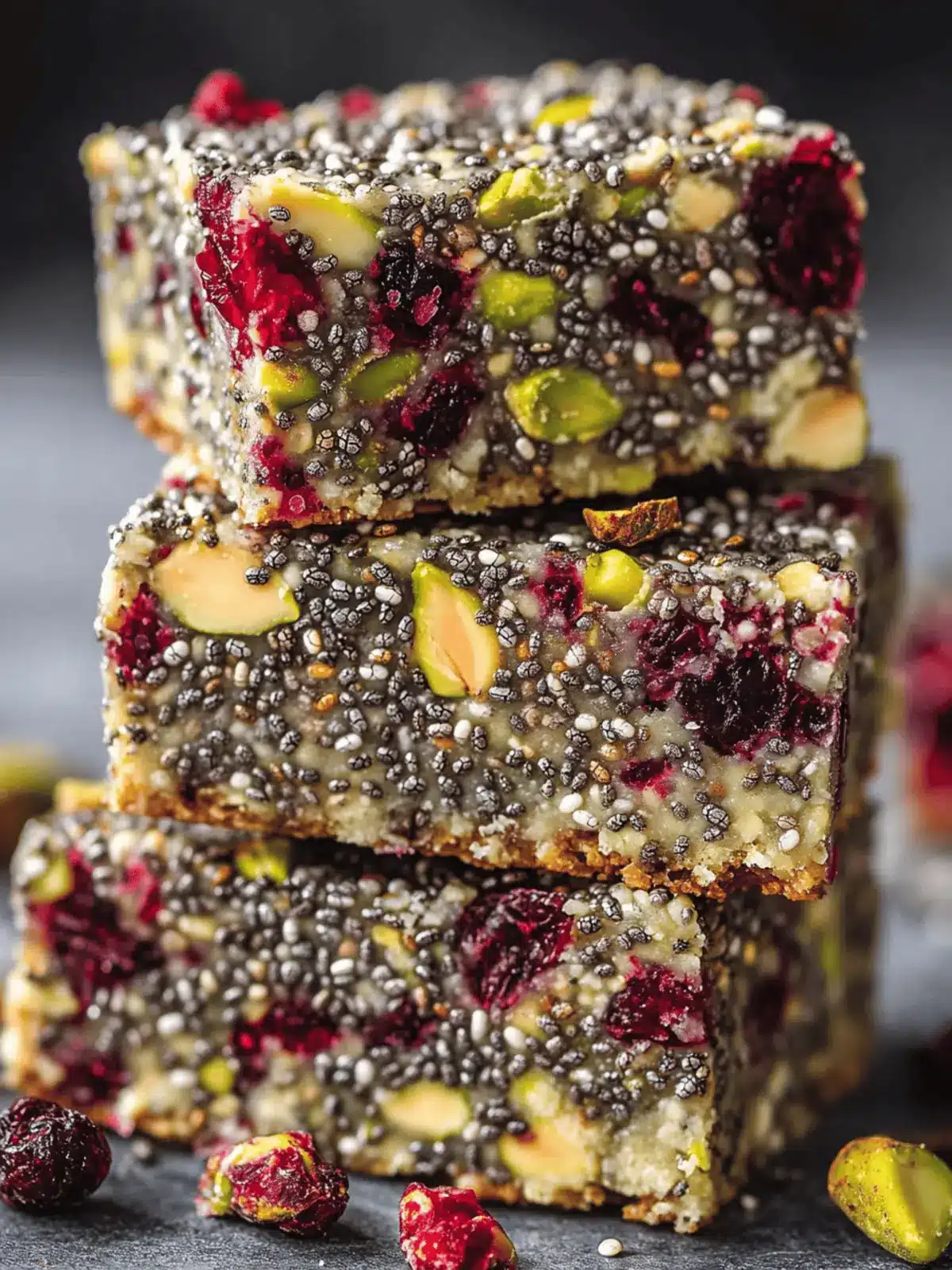 Pistachio Cranberry Chia Bars for a Snack That Excites! 4 Pistachio Cranberry Chia Bars