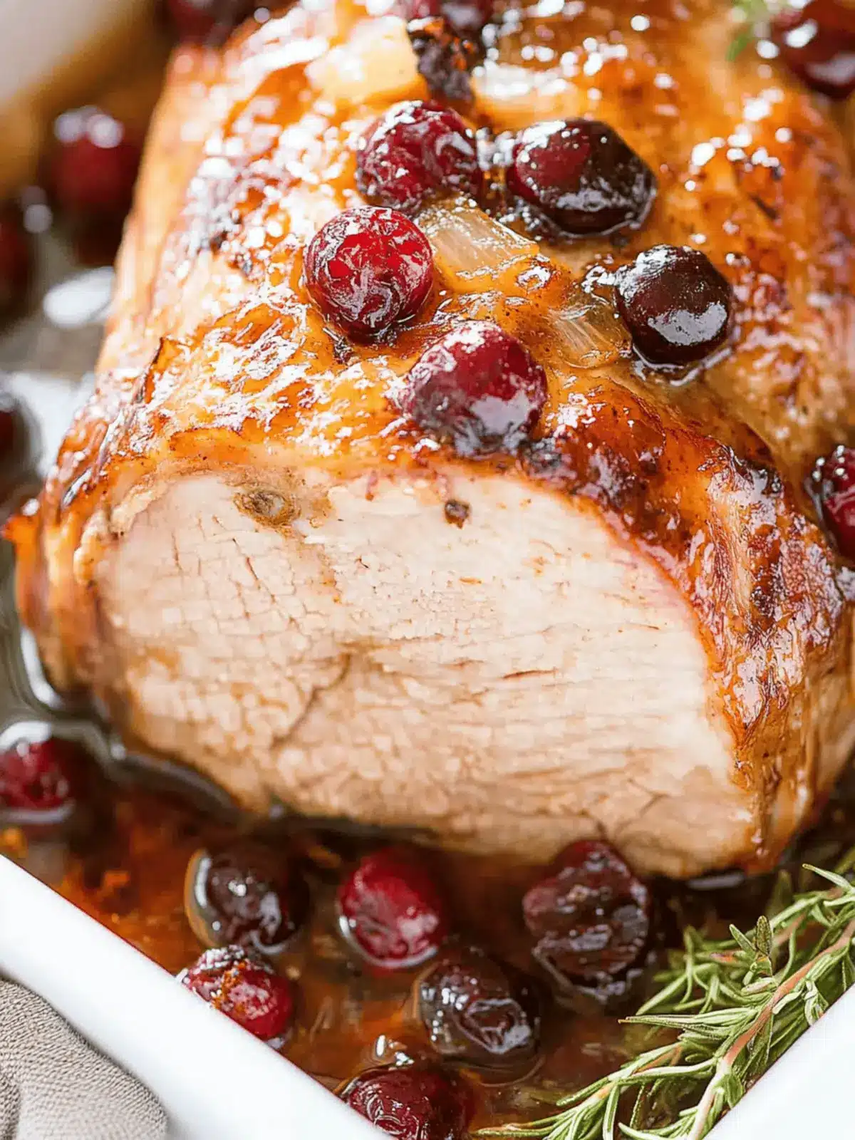 Sweet and Savory Honey Mustard Glazed Cranberry Pork Loin Roast 2 Honey Mustard Glazed Cranberry Pork Loin Roast