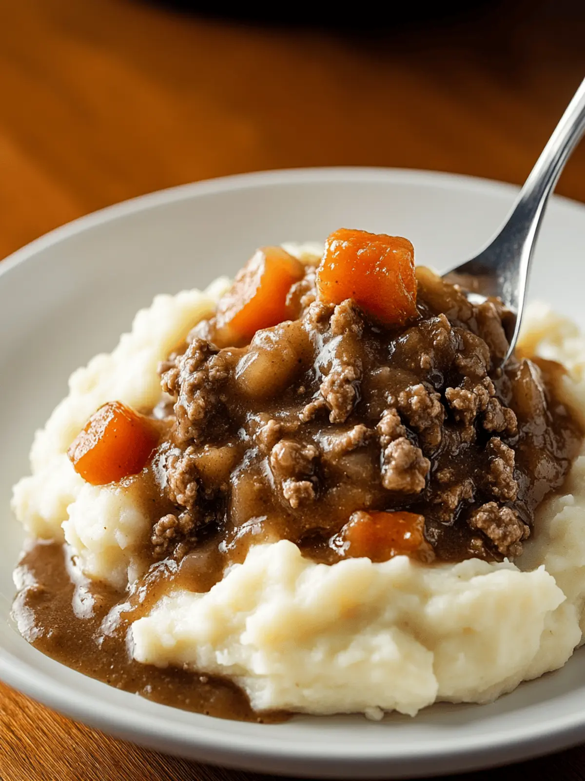 Delicious Ground Beef and Gravy Over Mashed Potatoes Comfort 3 Ground Beef and Gravy Over Mashed Potatoes