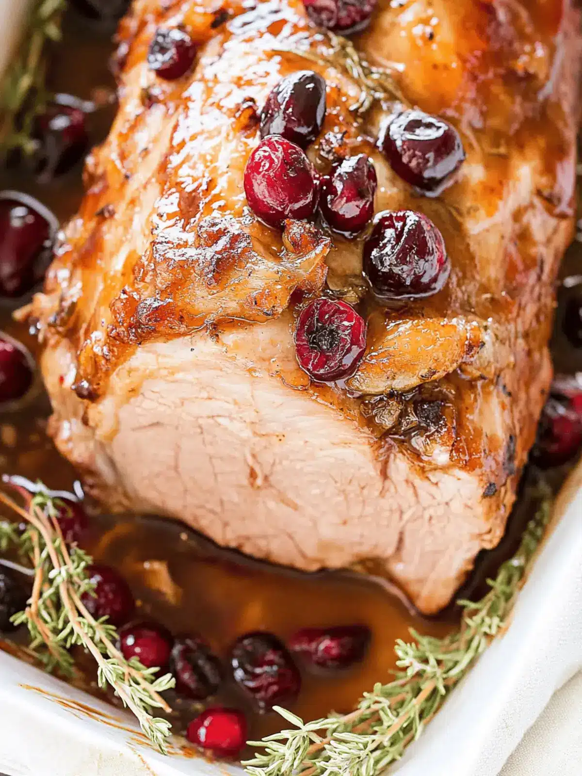 Sweet and Savory Honey Mustard Glazed Cranberry Pork Loin Roast 4 Honey Mustard Glazed Cranberry Pork Loin Roast