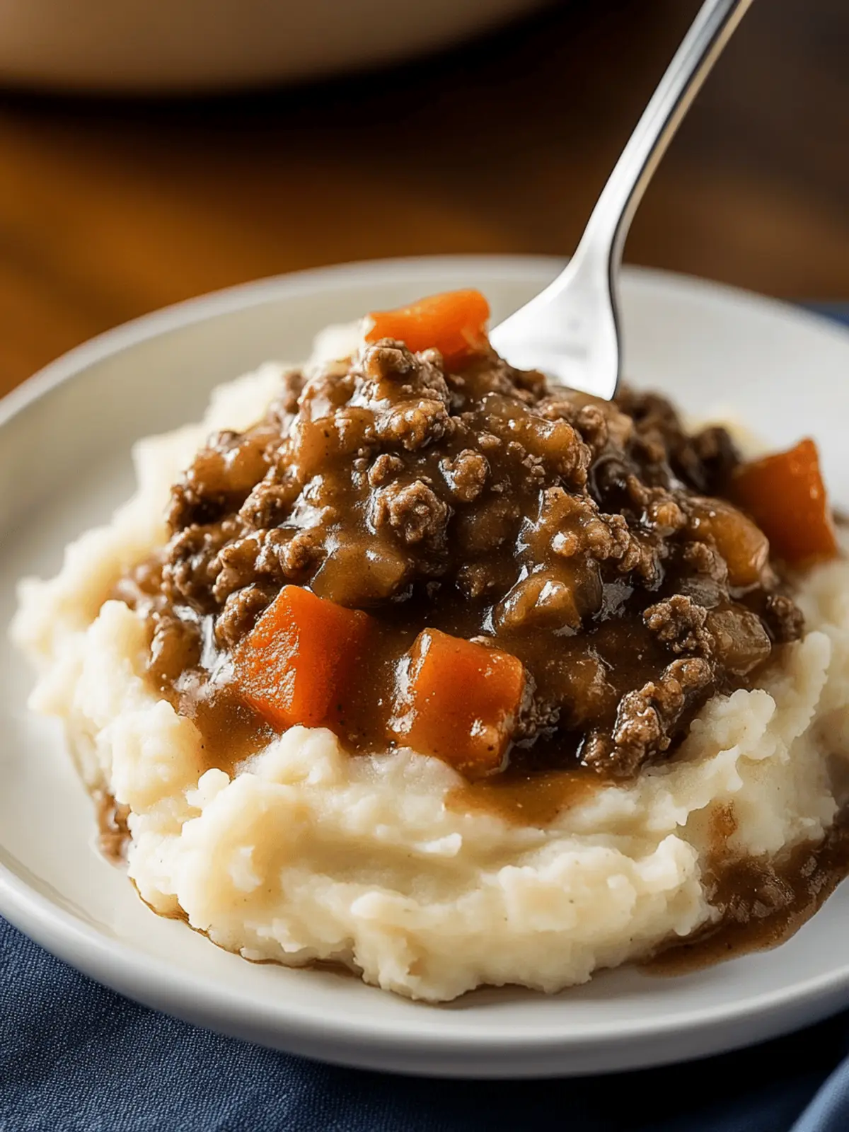 Delicious Ground Beef and Gravy Over Mashed Potatoes Comfort 5 Ground Beef and Gravy Over Mashed Potatoes