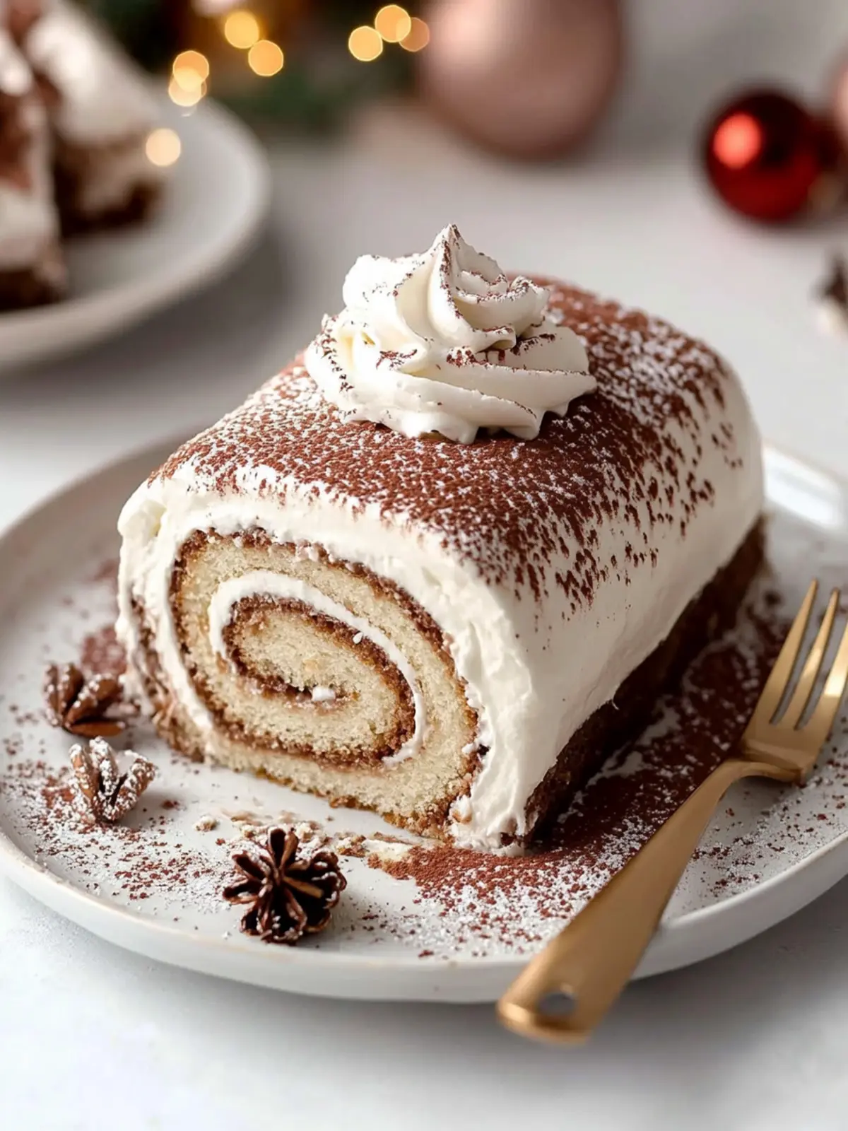 Gourmet Tiramisu Yule Log Cake: Holiday Bliss Awaits 2 Gourmet Tiramisu Yule Log Cake