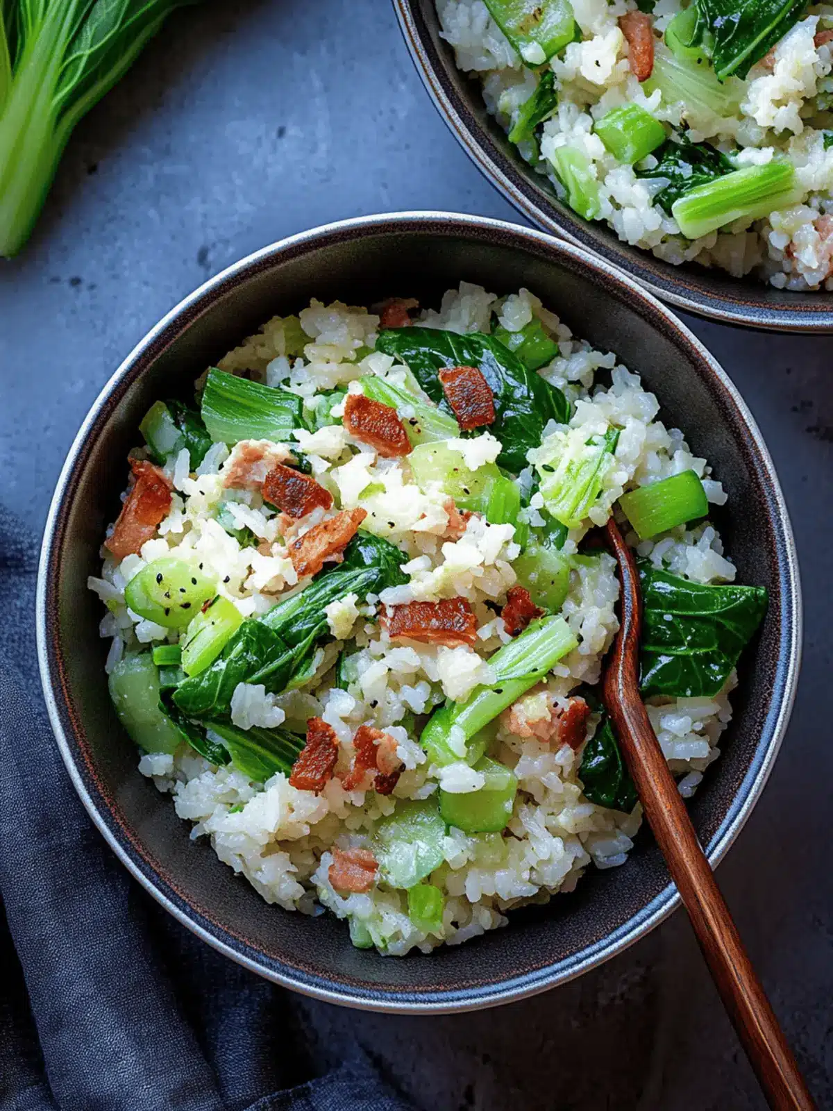 Savory Bok Choy Fried Rice with Crispy Bacon Delight 4 Bok Choy Fried Rice