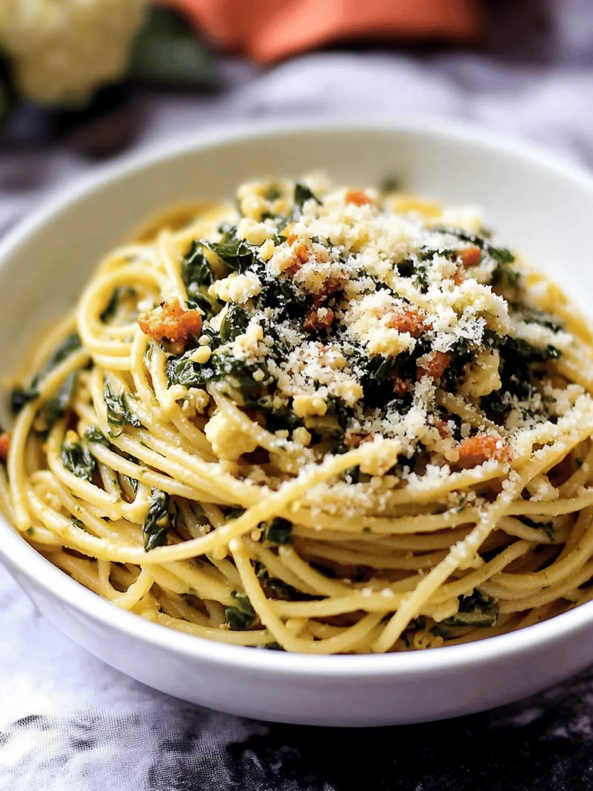 Spaghetti with Cauliflower and Garlicky Swiss Chard Delight 3 Spaghetti with Cauliflower and Garlicky Swiss Chard Gremolata