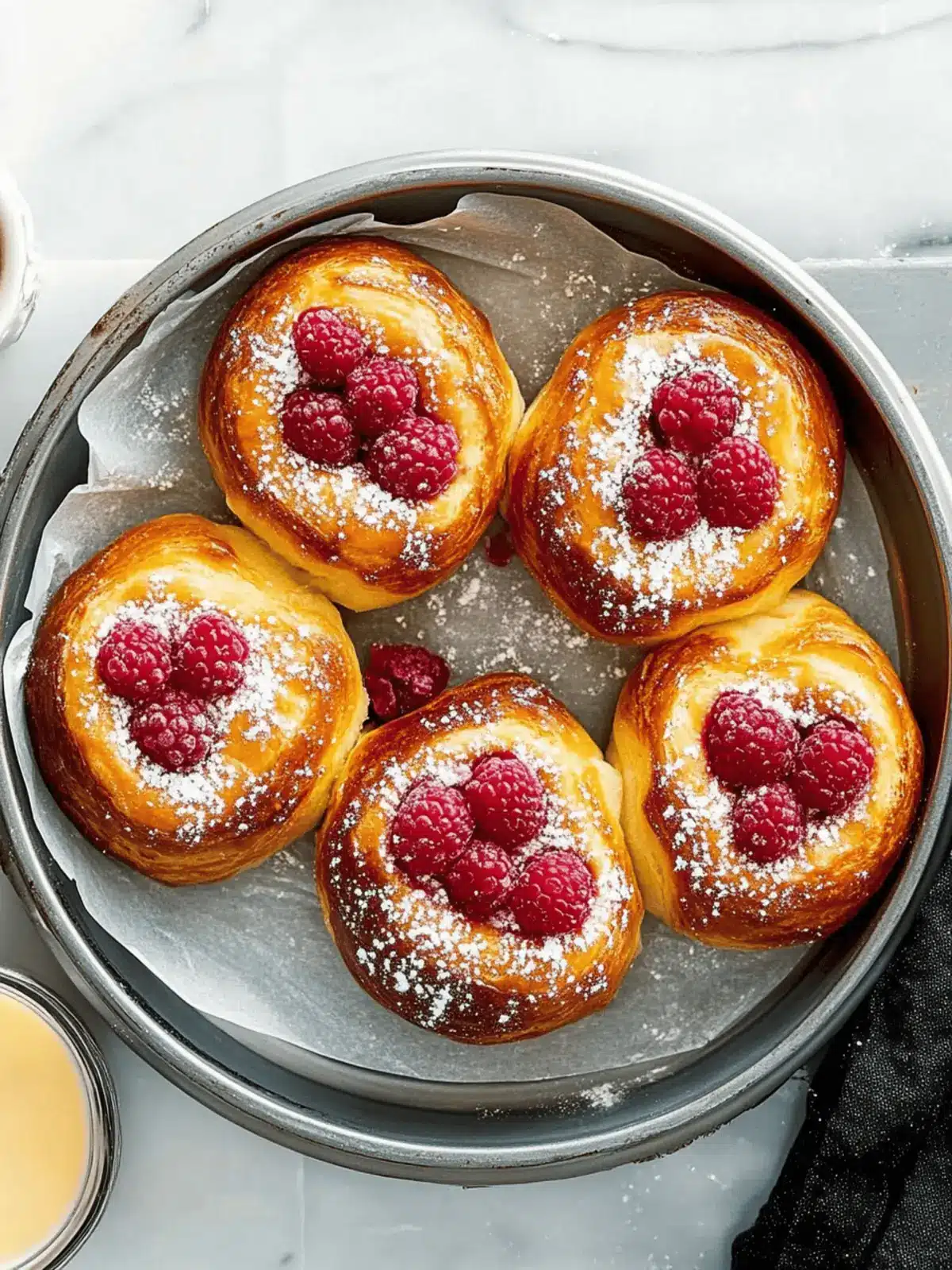Delicious Vanilla Brioche Buns with Raspberries Recipe 2 Vanilla Brioche Buns with Raspberries