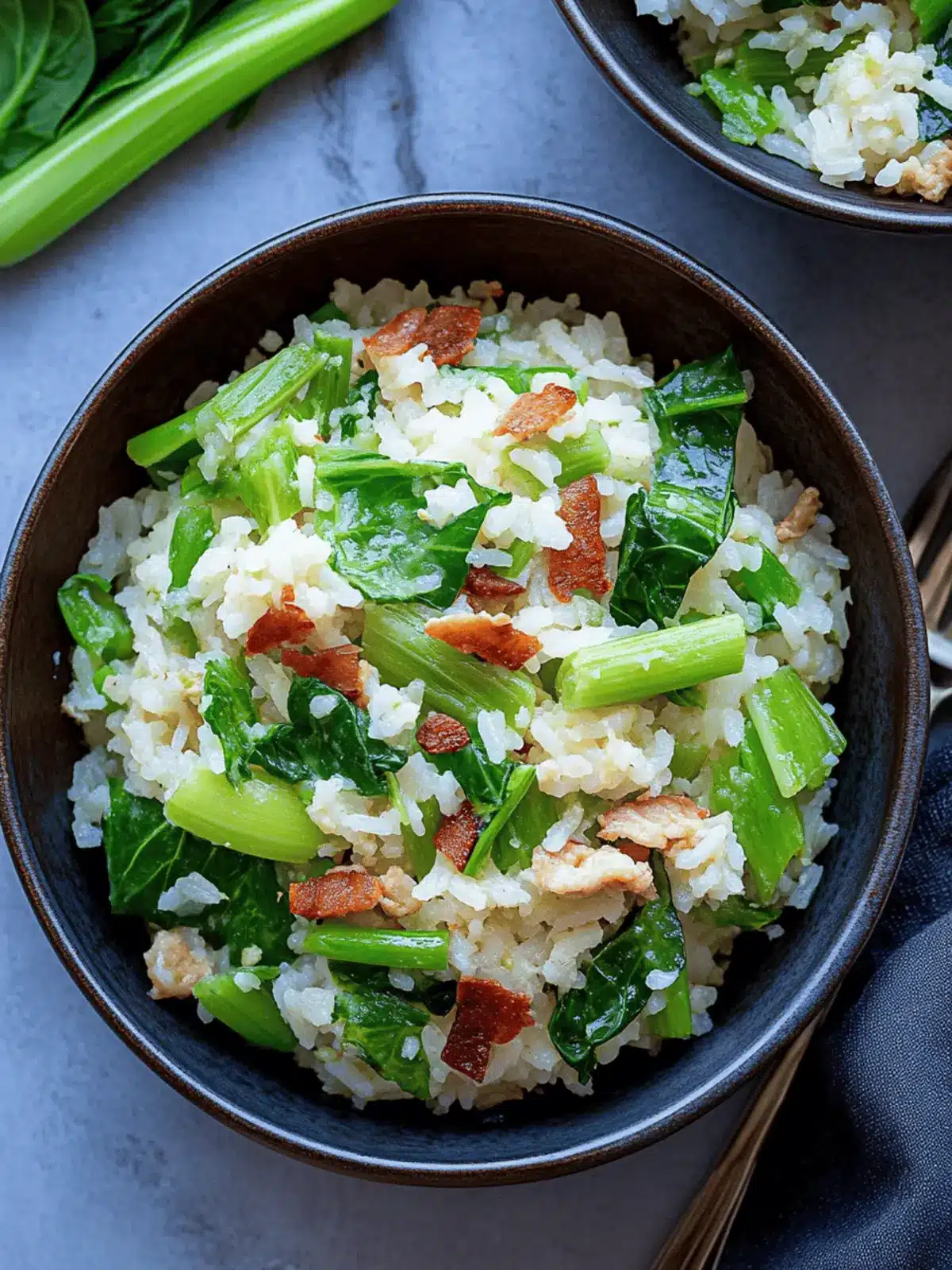 Savory Bok Choy Fried Rice with Crispy Bacon Delight 3 Bok Choy Fried Rice